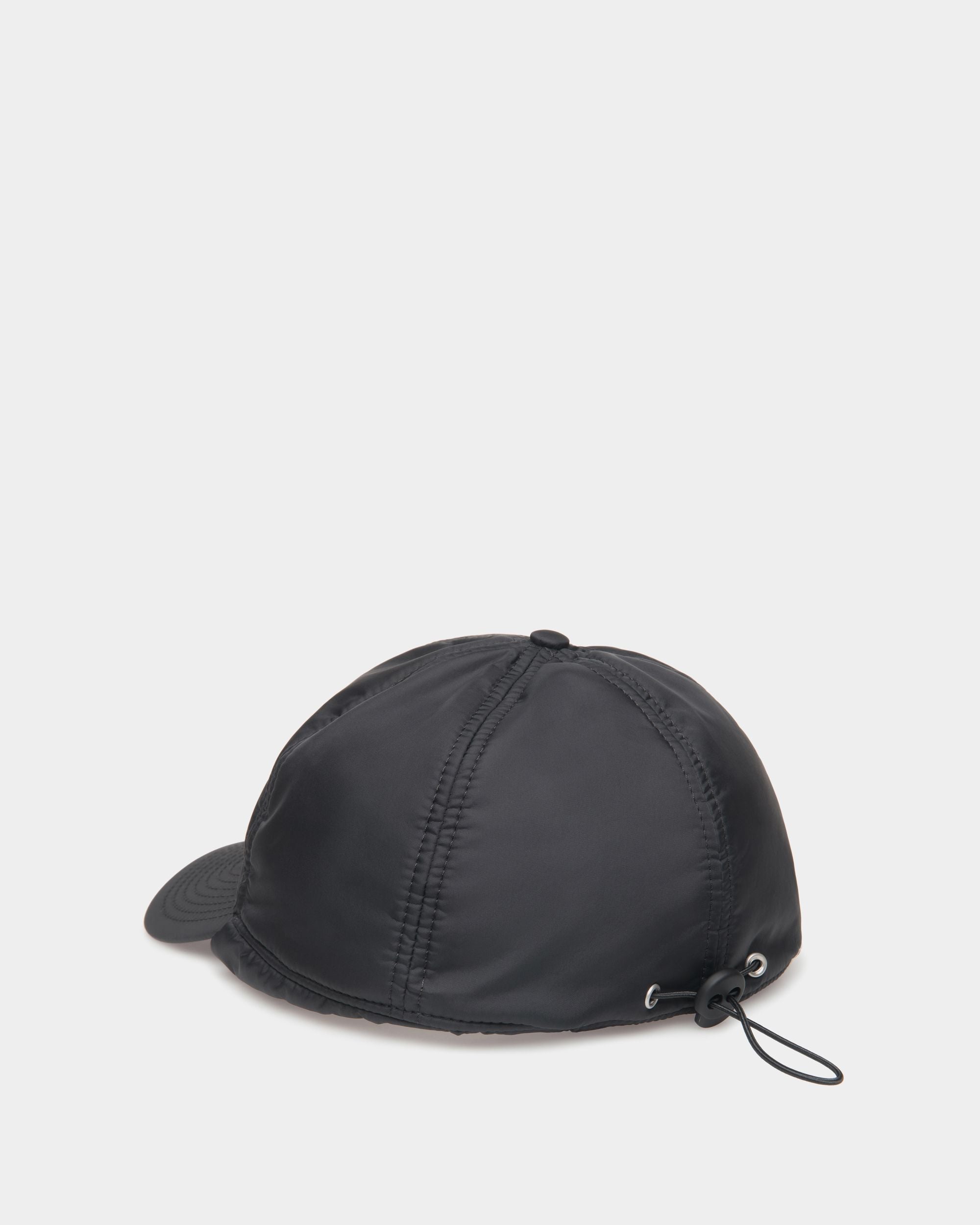 Bally Global - Winter Capsule Aviator Hat With Alpine Flowers in Black Recycled Nylon - Black