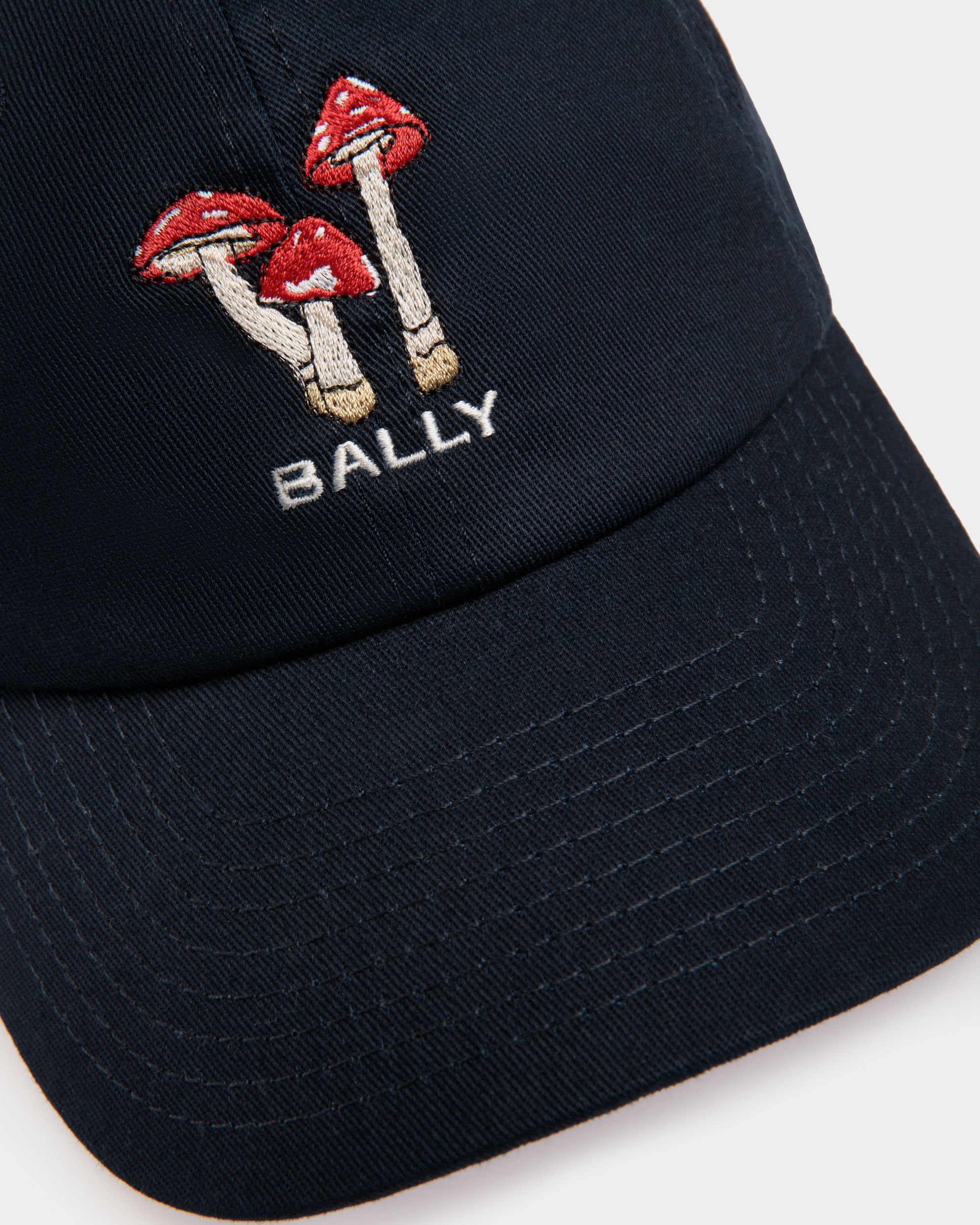 Bally Global - Baseball Hat With Enchanting Mushrooms in Navy Blue Cotton - Blue