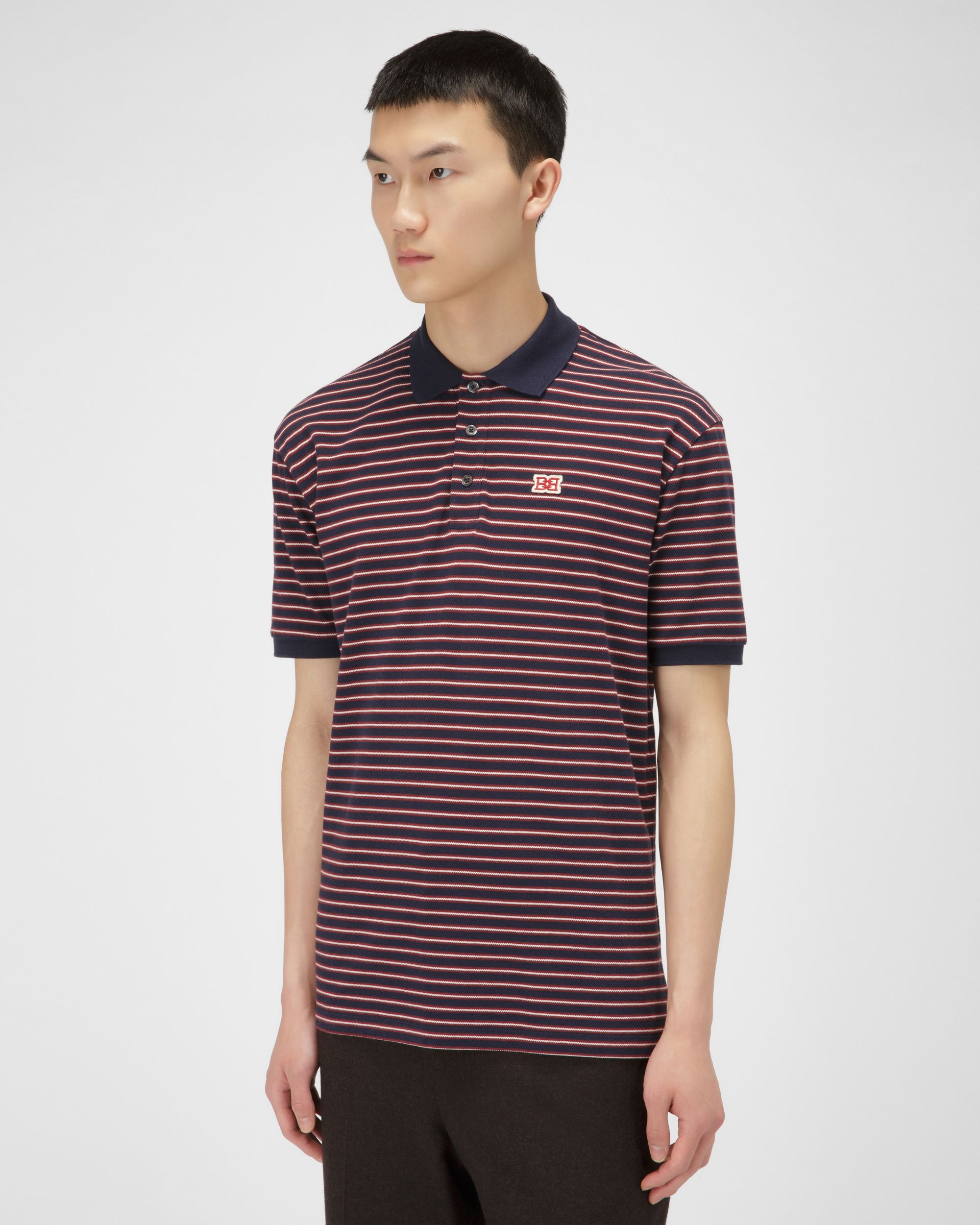 Bally Global - Cotton Polo Shirt In Navy - Multicolor