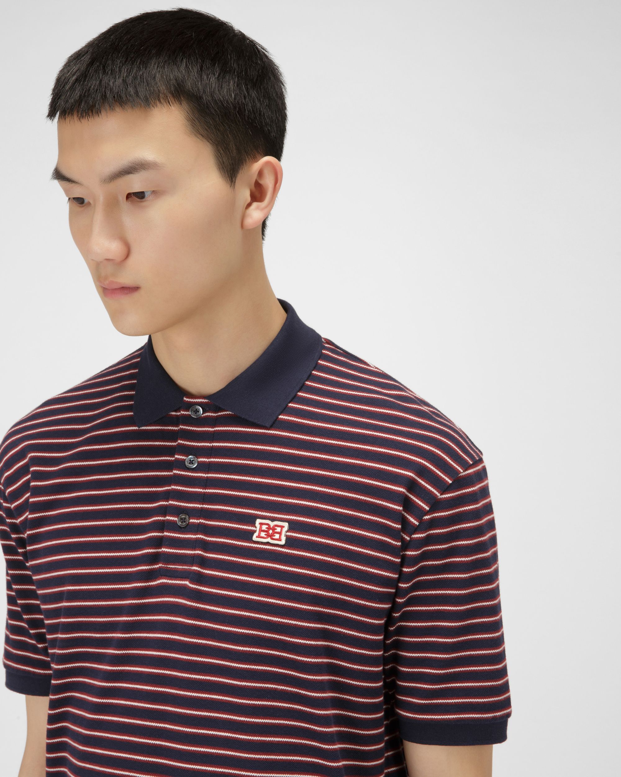 Bally Global - Cotton Polo Shirt In Navy - Multicolor