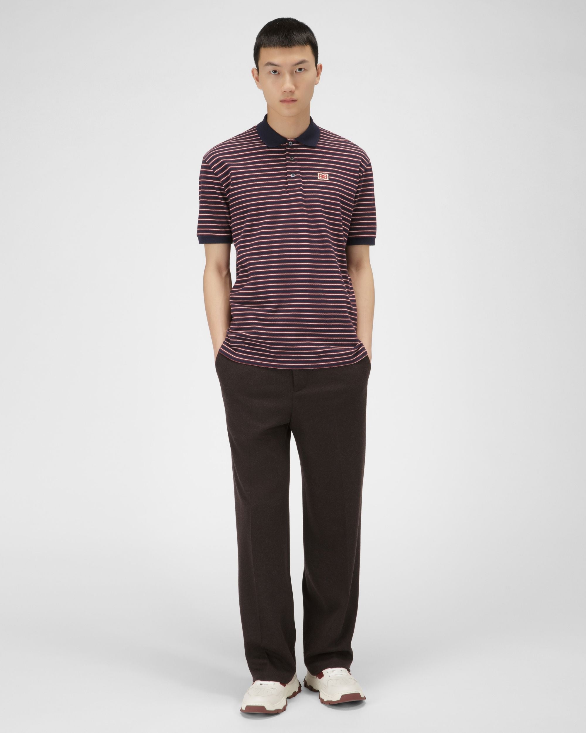 Bally Global - Cotton Polo Shirt In Navy - Multicolor