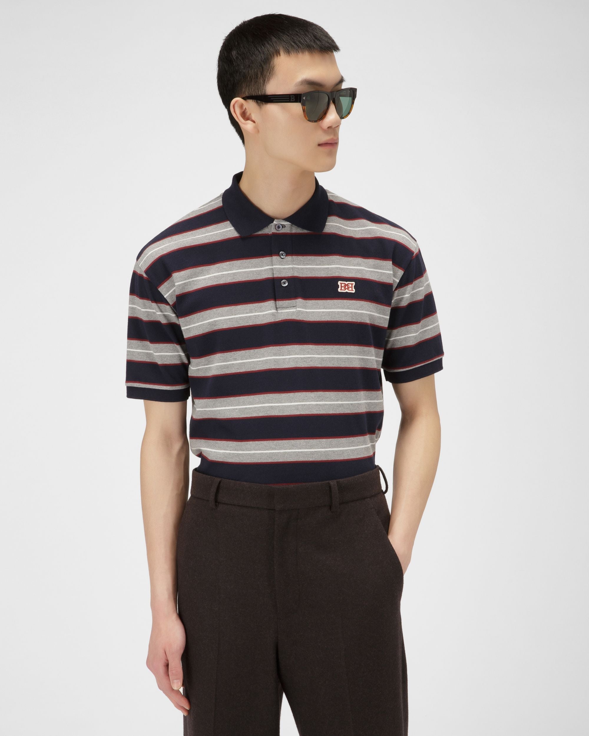 Bally Global - Polo A Rayas - Azul
