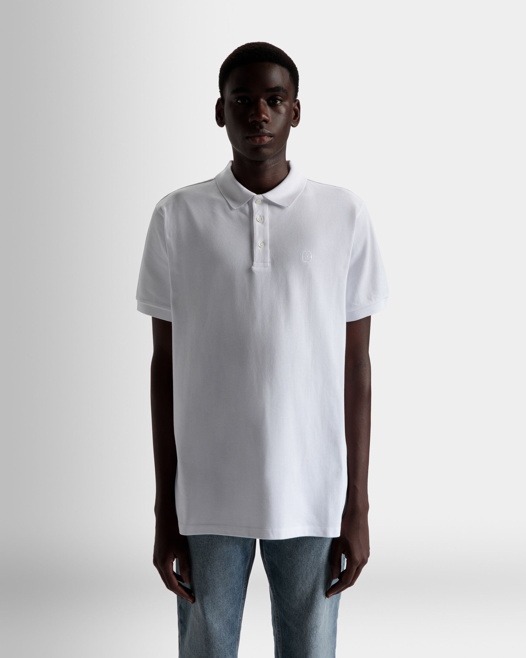 Bally Global - Short Sleeve Polo In White Cotton - White