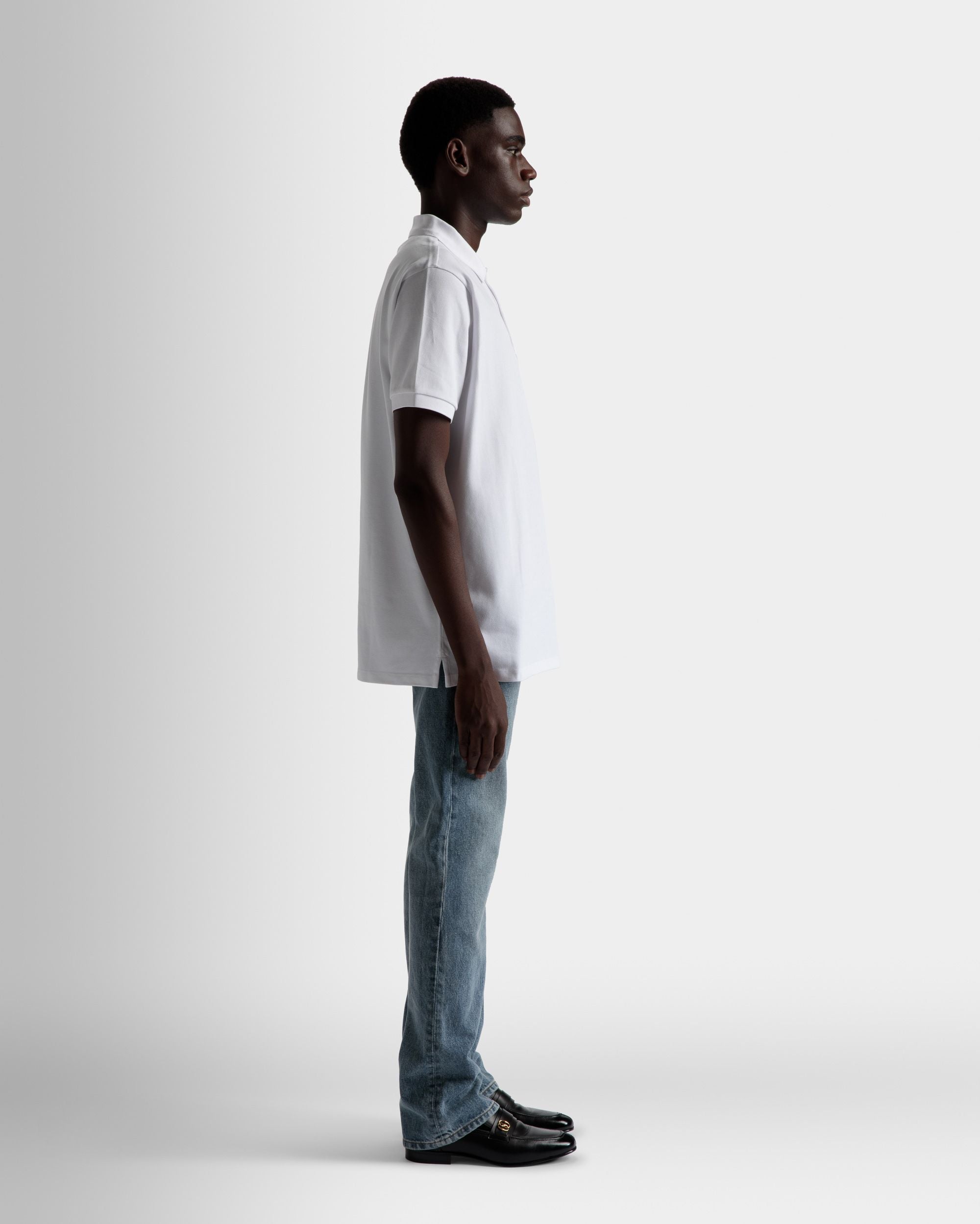 Bally Global - Short Sleeve Polo In White Cotton - White