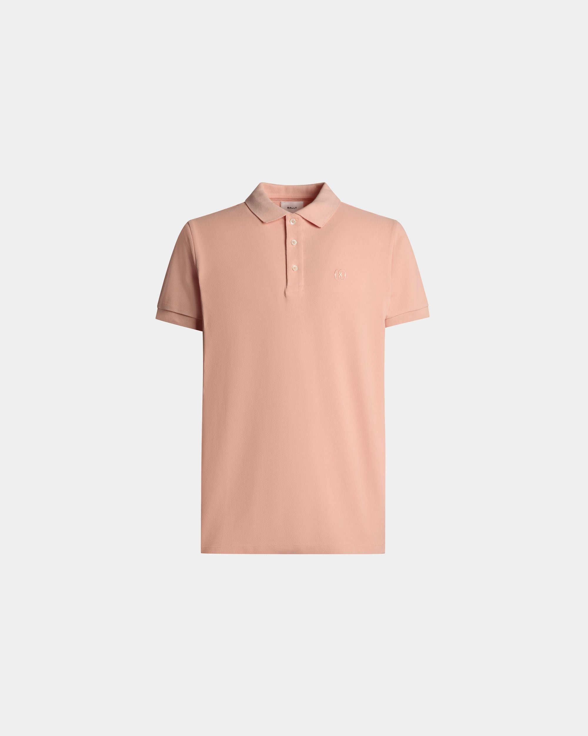 Bally Global - Short Sleeve Polo In Dusty Petal Cotton - Pink
