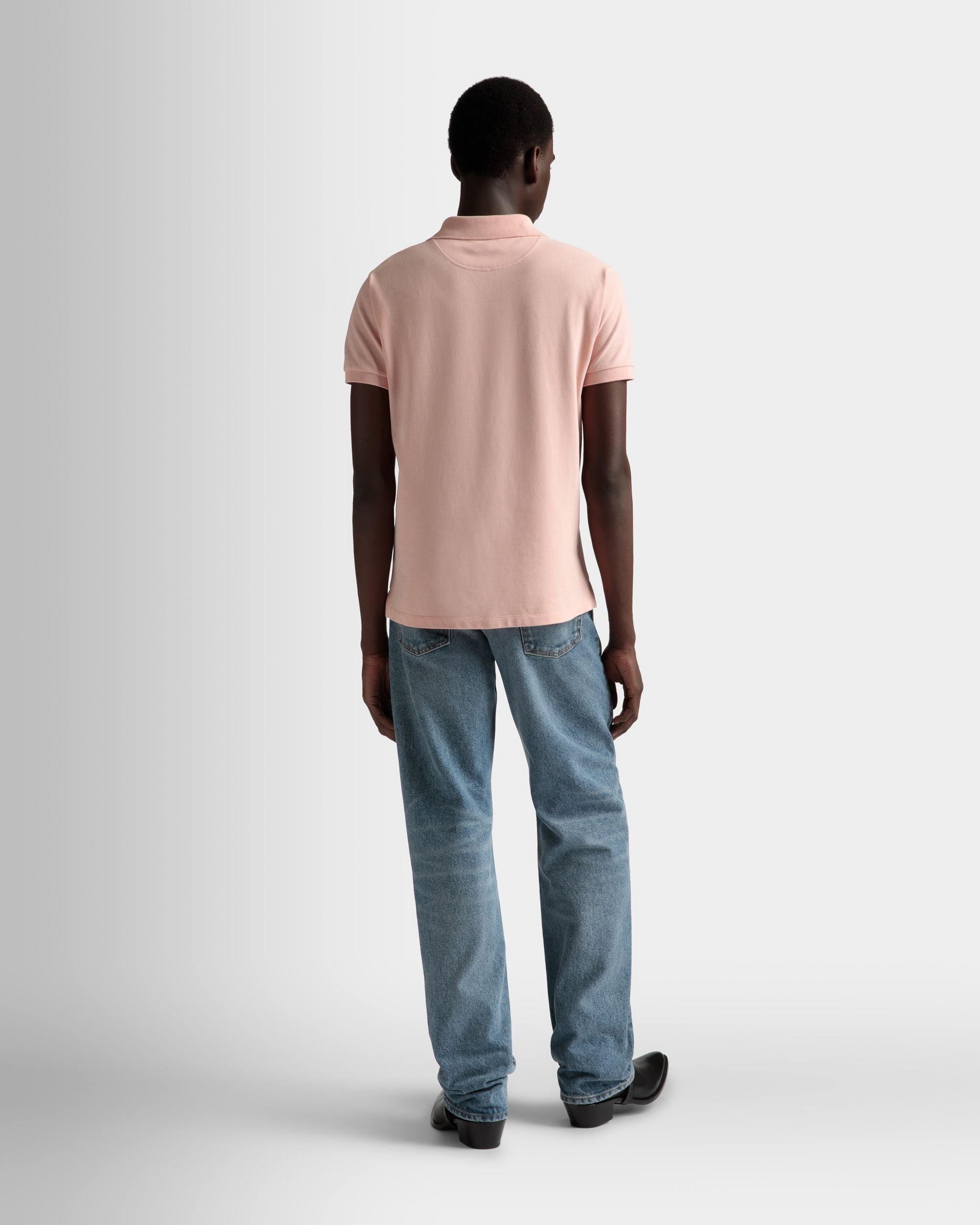 Bally Global - Short Sleeve Polo In Dusty Petal Cotton - Pink