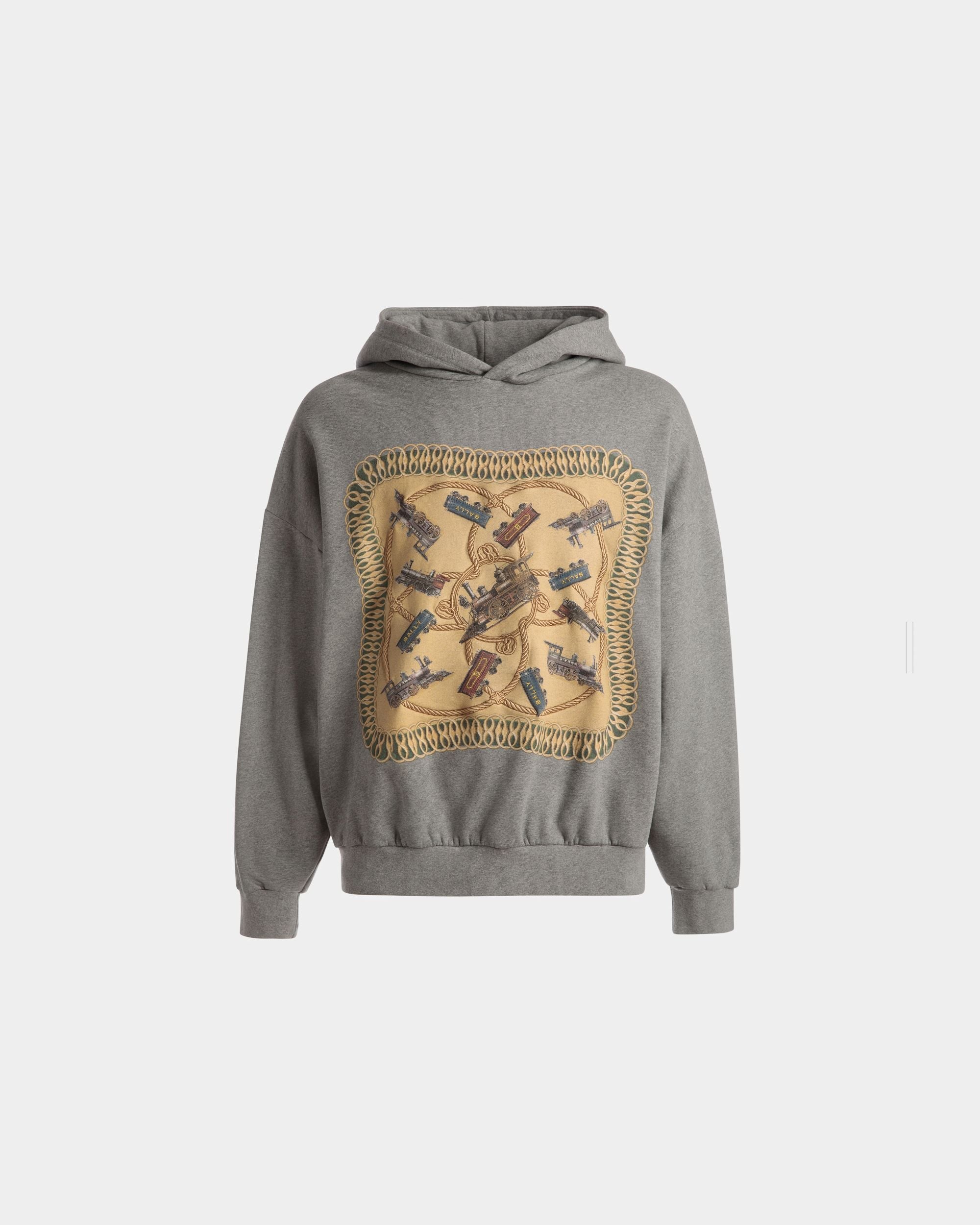 Bally Global - Sudadera Con Capucha Y Estampado Train De Algodón En Gris Jaspeado - Gris