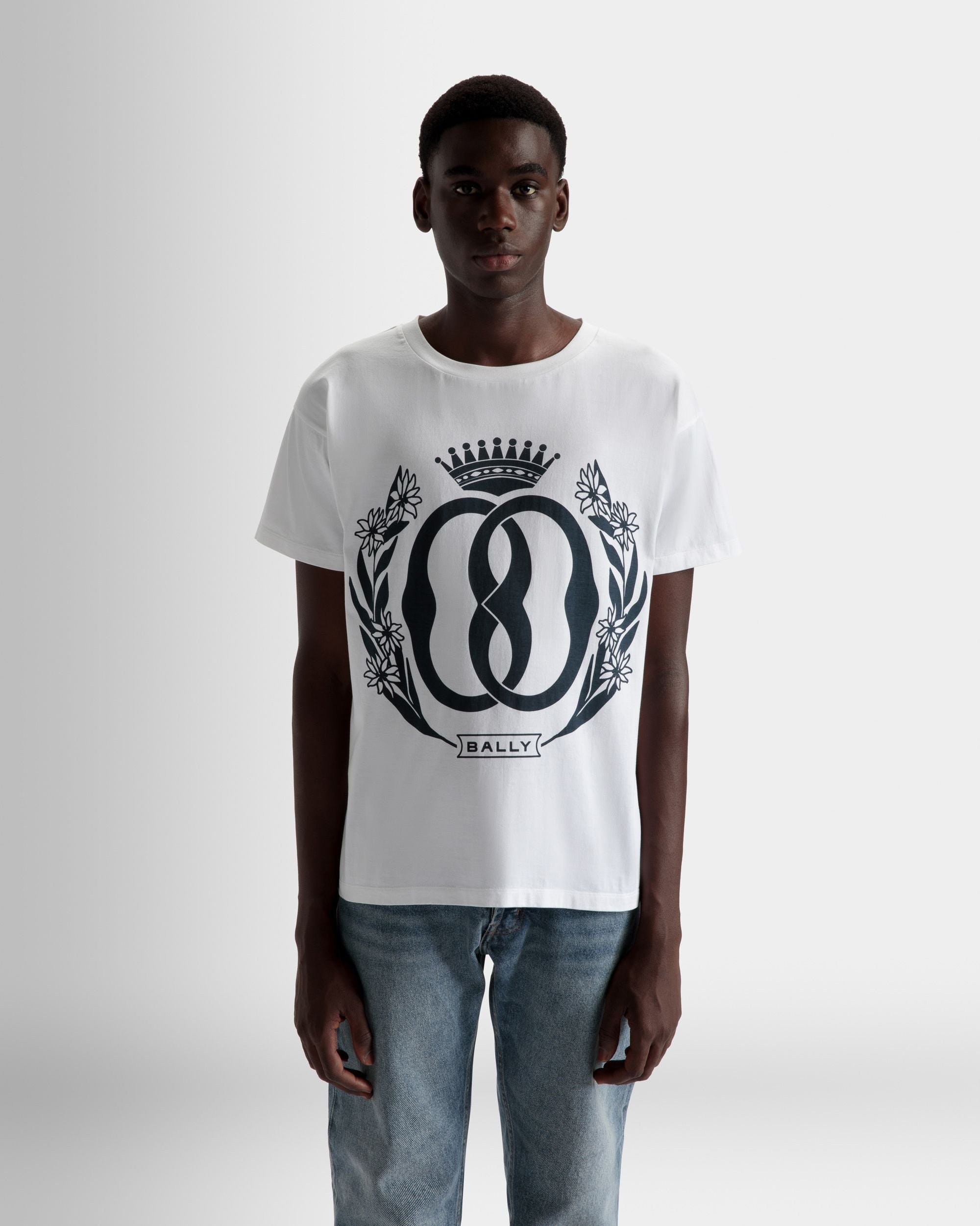 Bally Global - Camiseta Foiled De Algodón En Blanco - Blanco