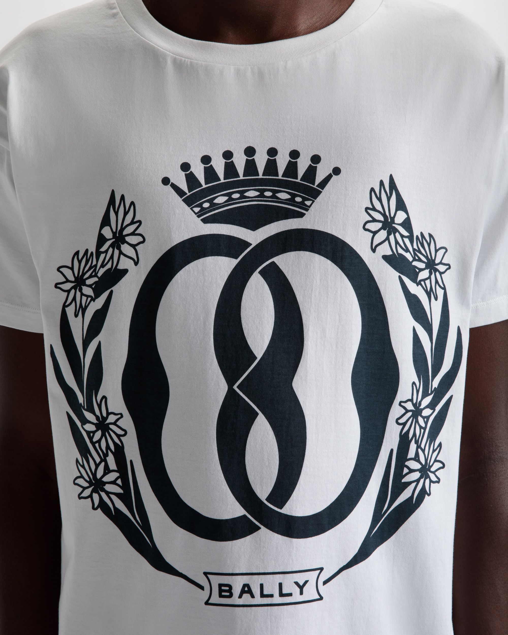 Bally Global - Camiseta Foiled De Algodón En Blanco - Blanco
