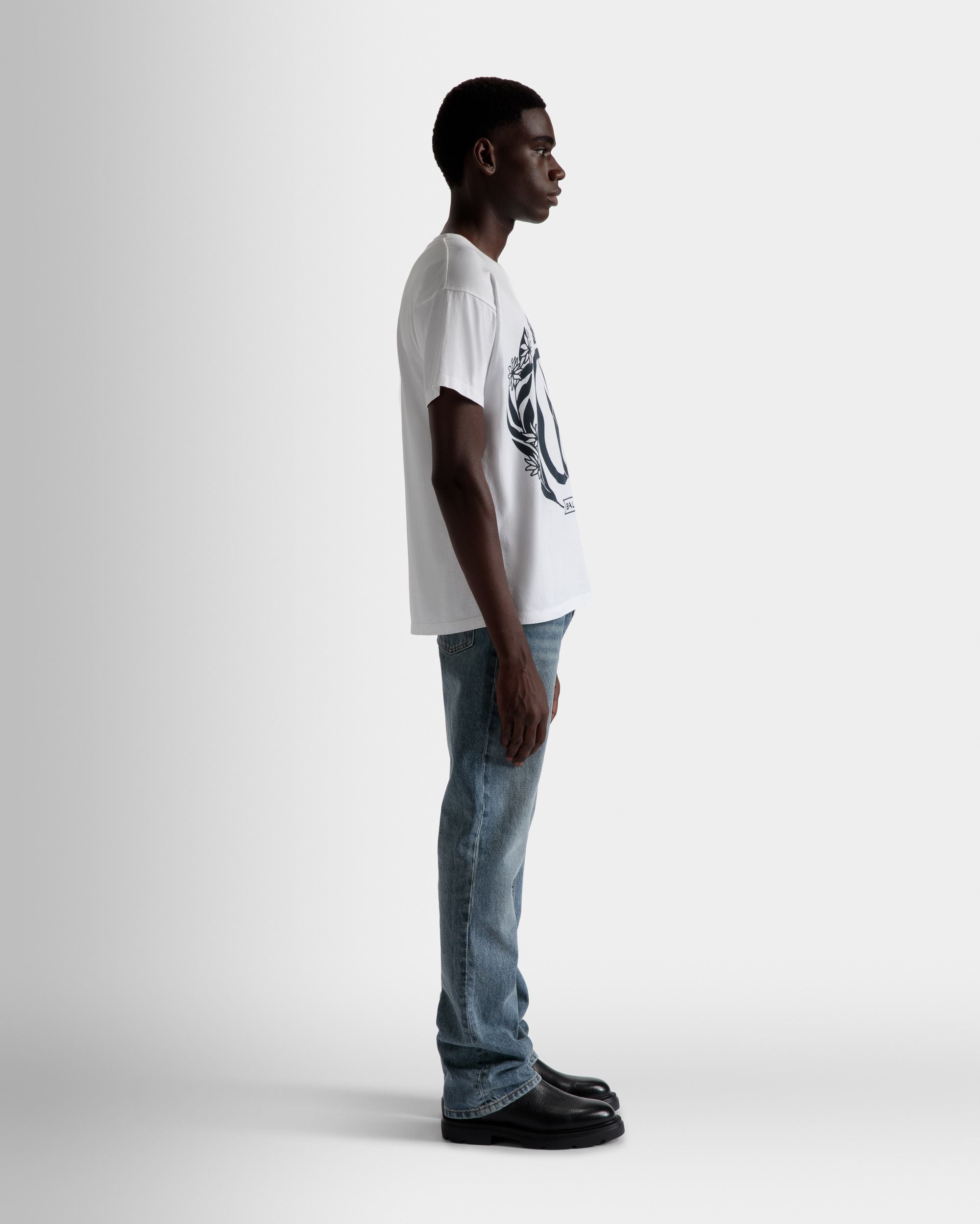 Bally Global - Camiseta Foiled De Algodón En Blanco - Blanco