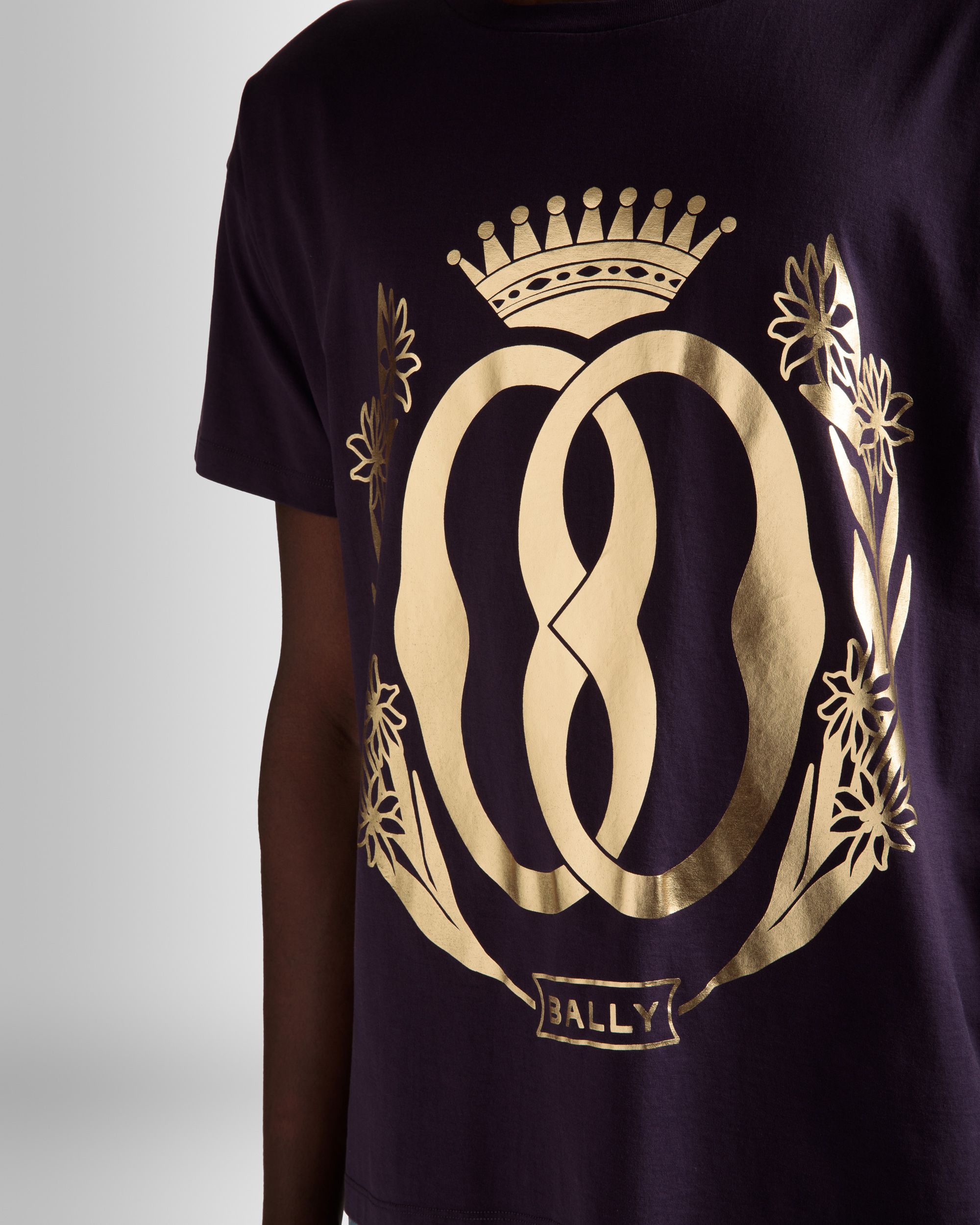 Bally Global - Foiled T-Shirt In Orchid Cotton - Purple