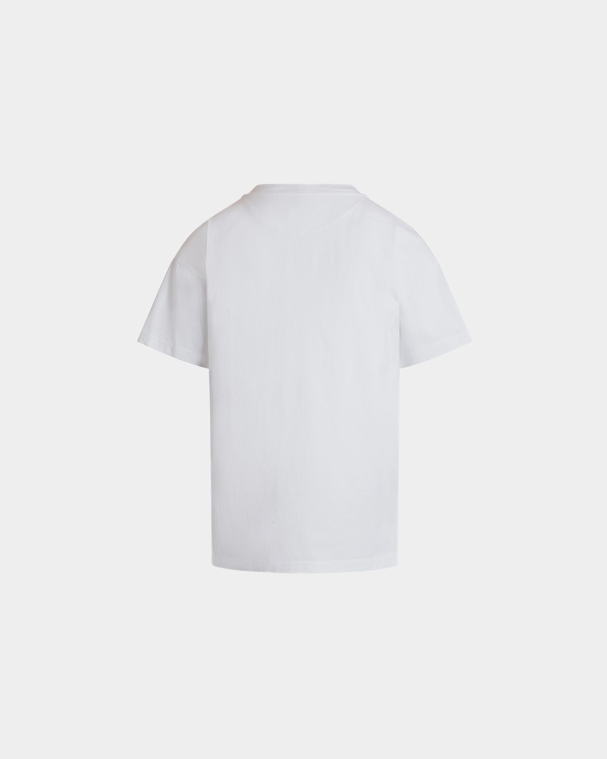 Bally Global - T-shirt in White Cotton with an Emblem Print - Blanco
