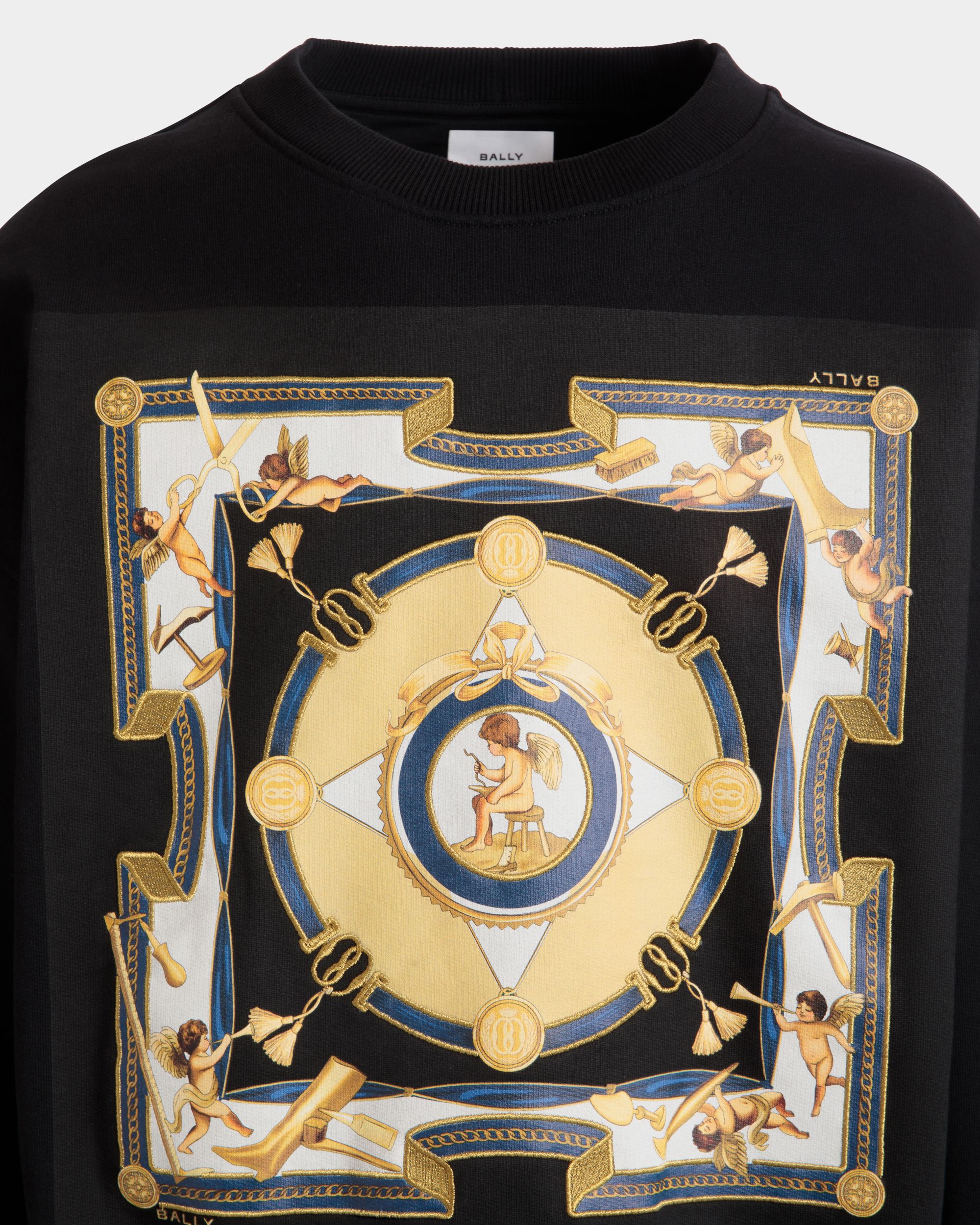 Bally Global - Sudadera De Algodón Negro Con Estampado - Negro