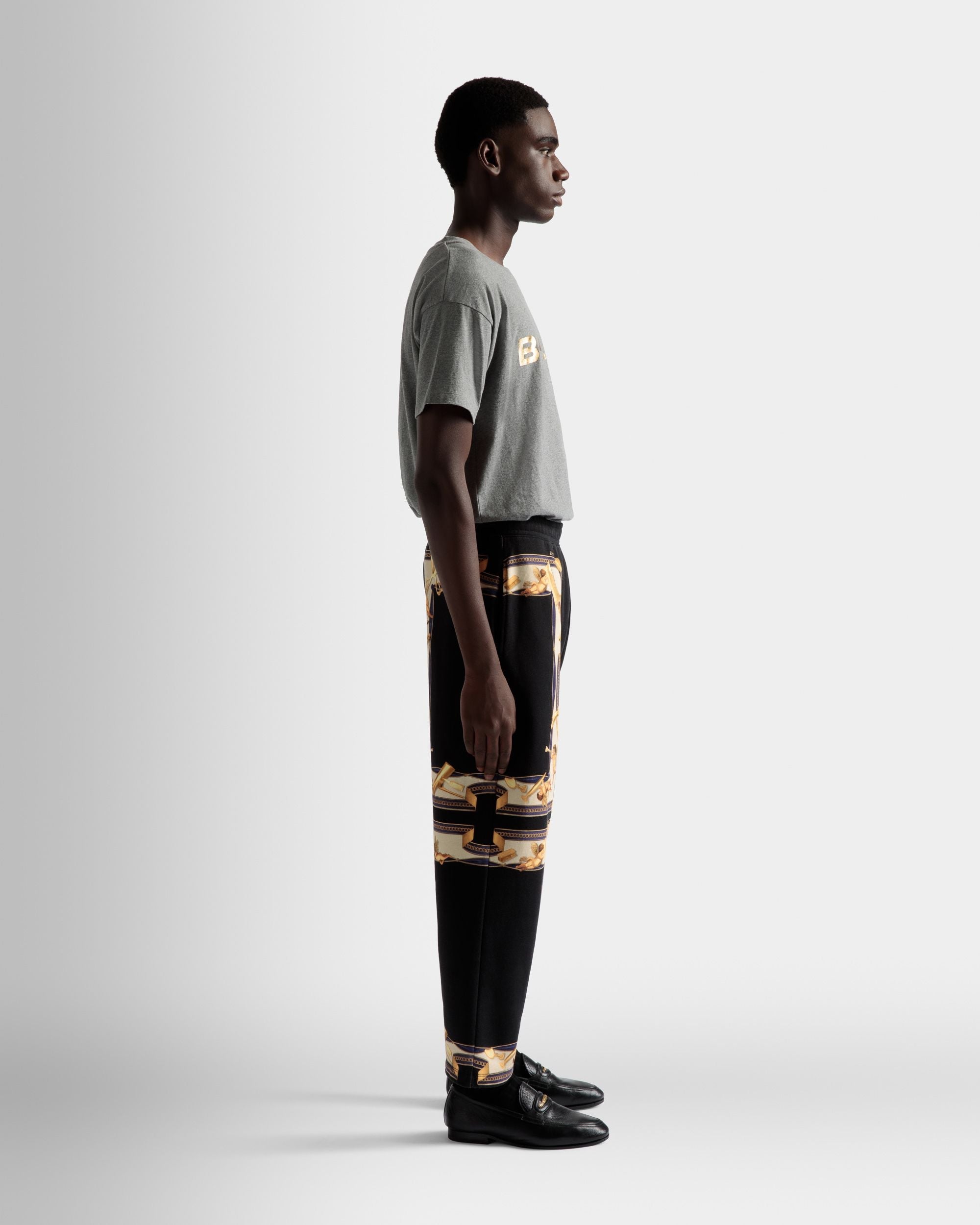 Bally Global - Printed Sweatpants In Black Cotton - Black