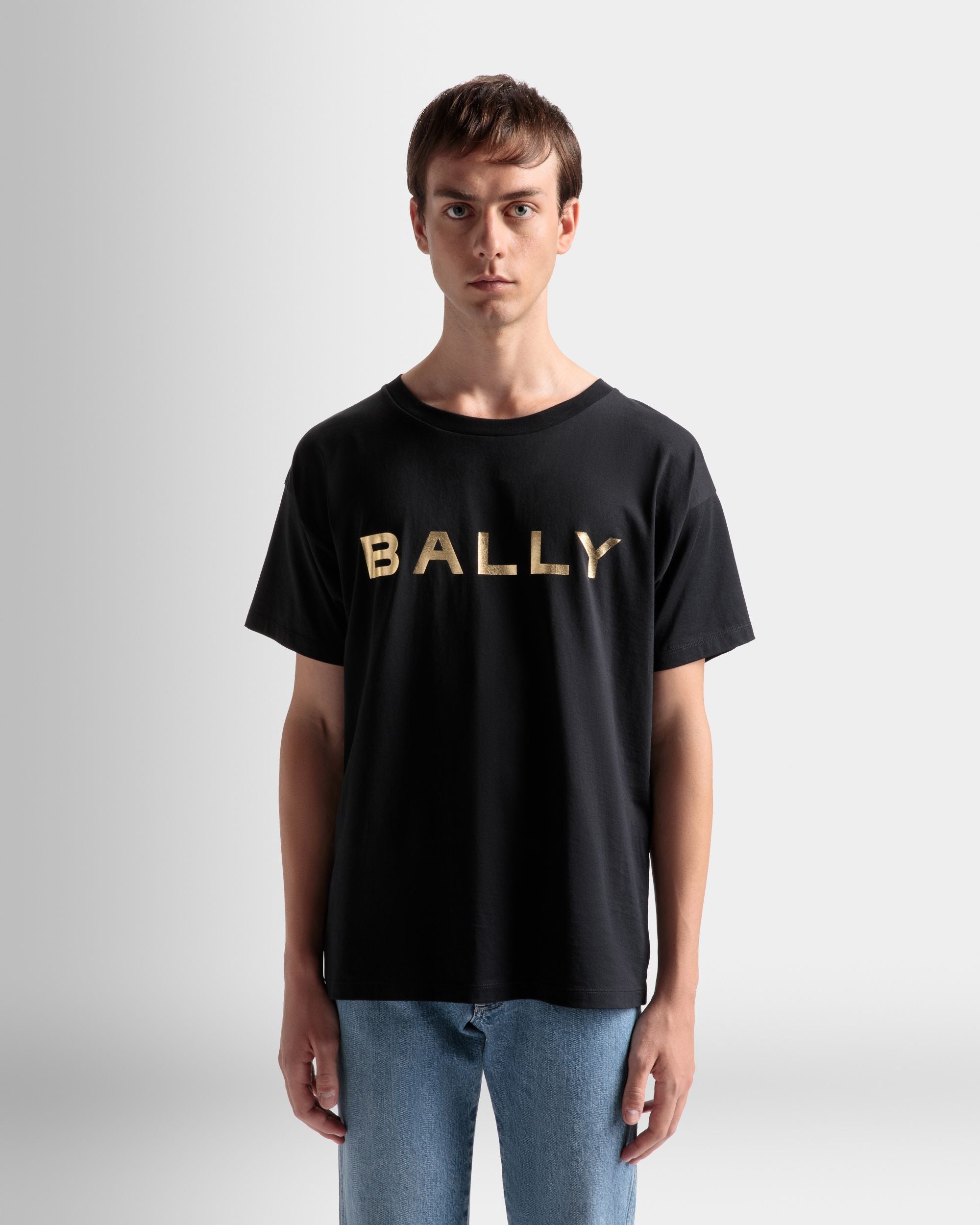 Bally Global - Camiseta Con Logotipo De Algodón En Negro - Negro