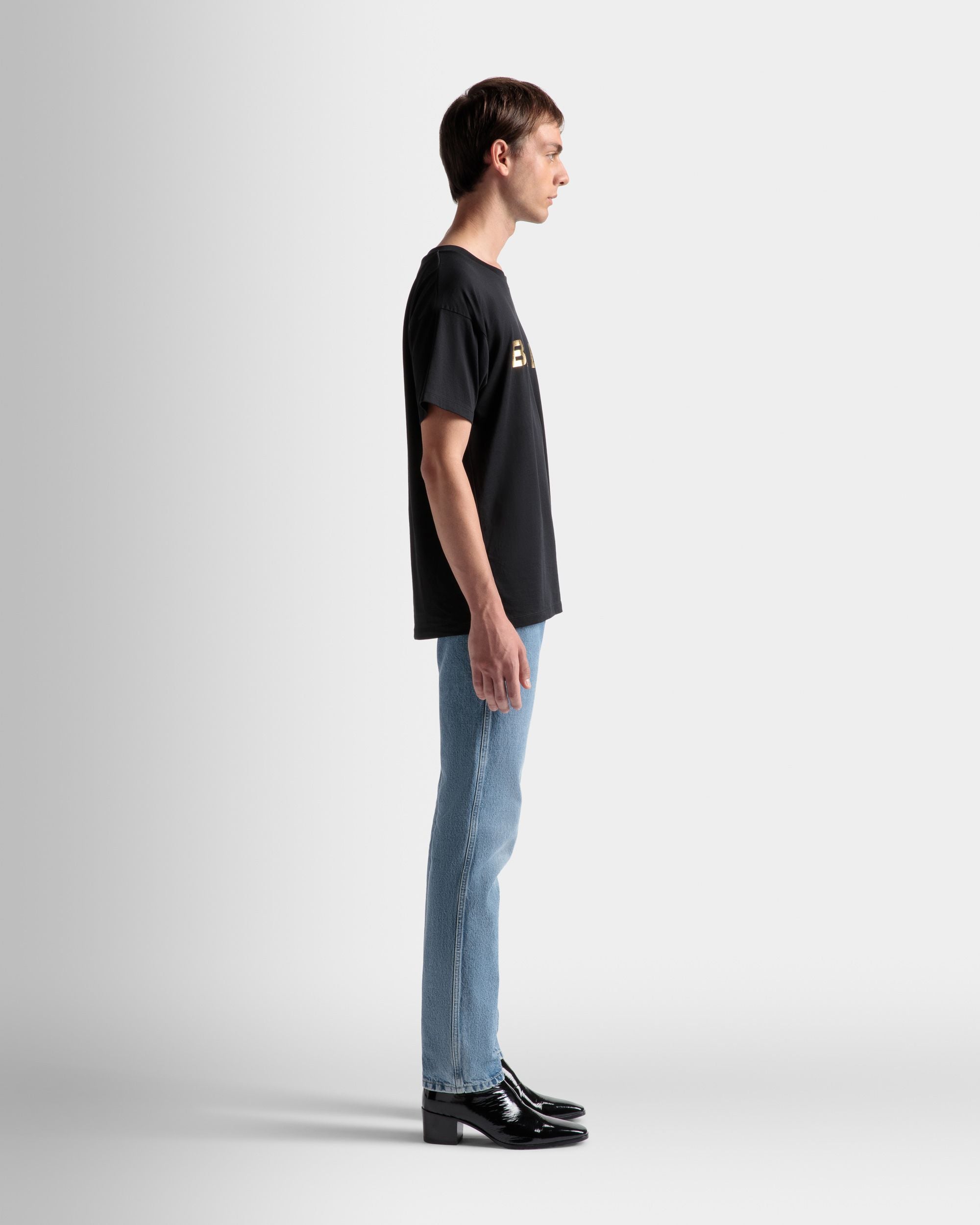 Bally Global - Camiseta Con Logotipo De Algodón En Negro - Negro