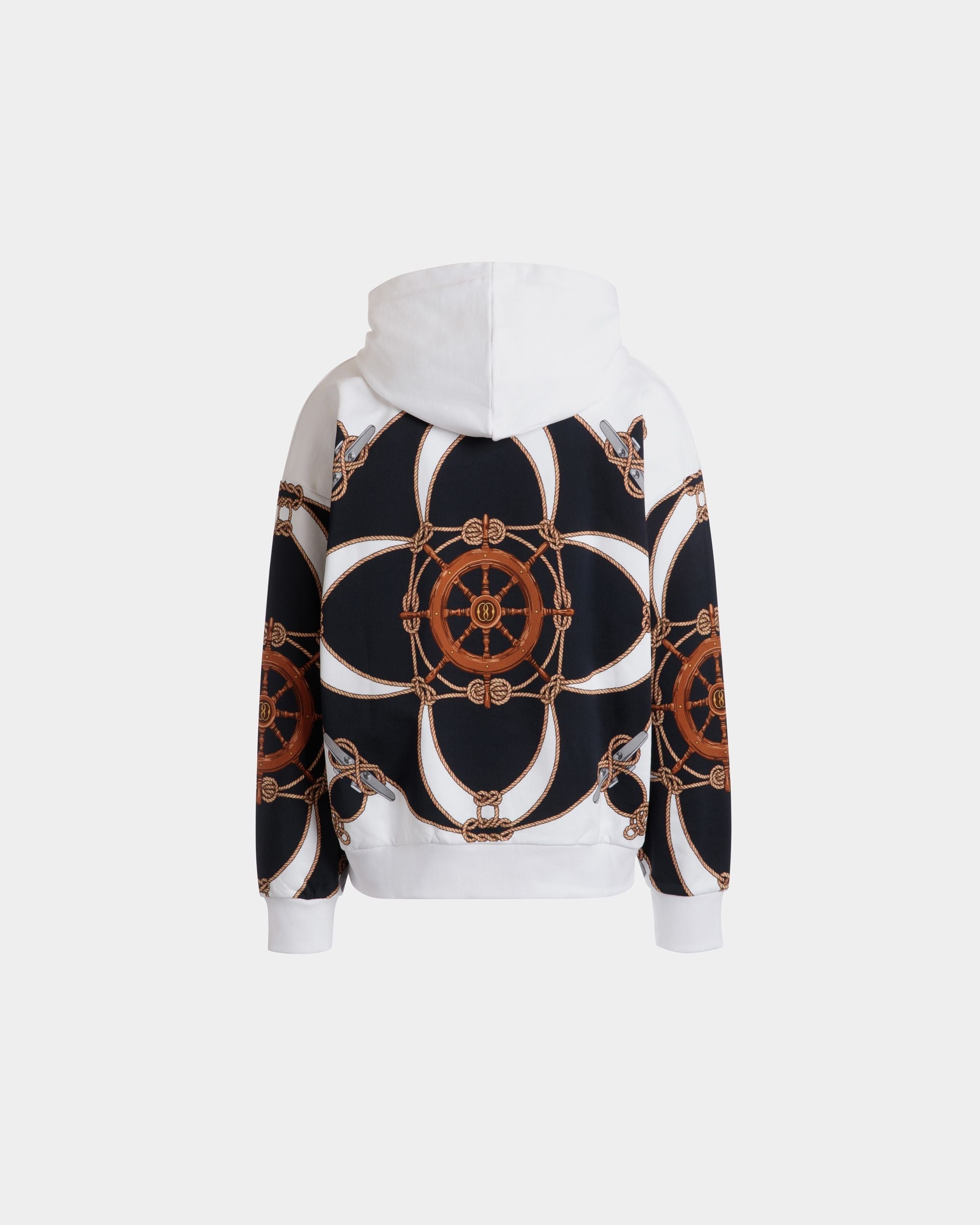 Bally Global - Sudadera Con Capucha De Algodón Blanco Con Estampado - Blanco