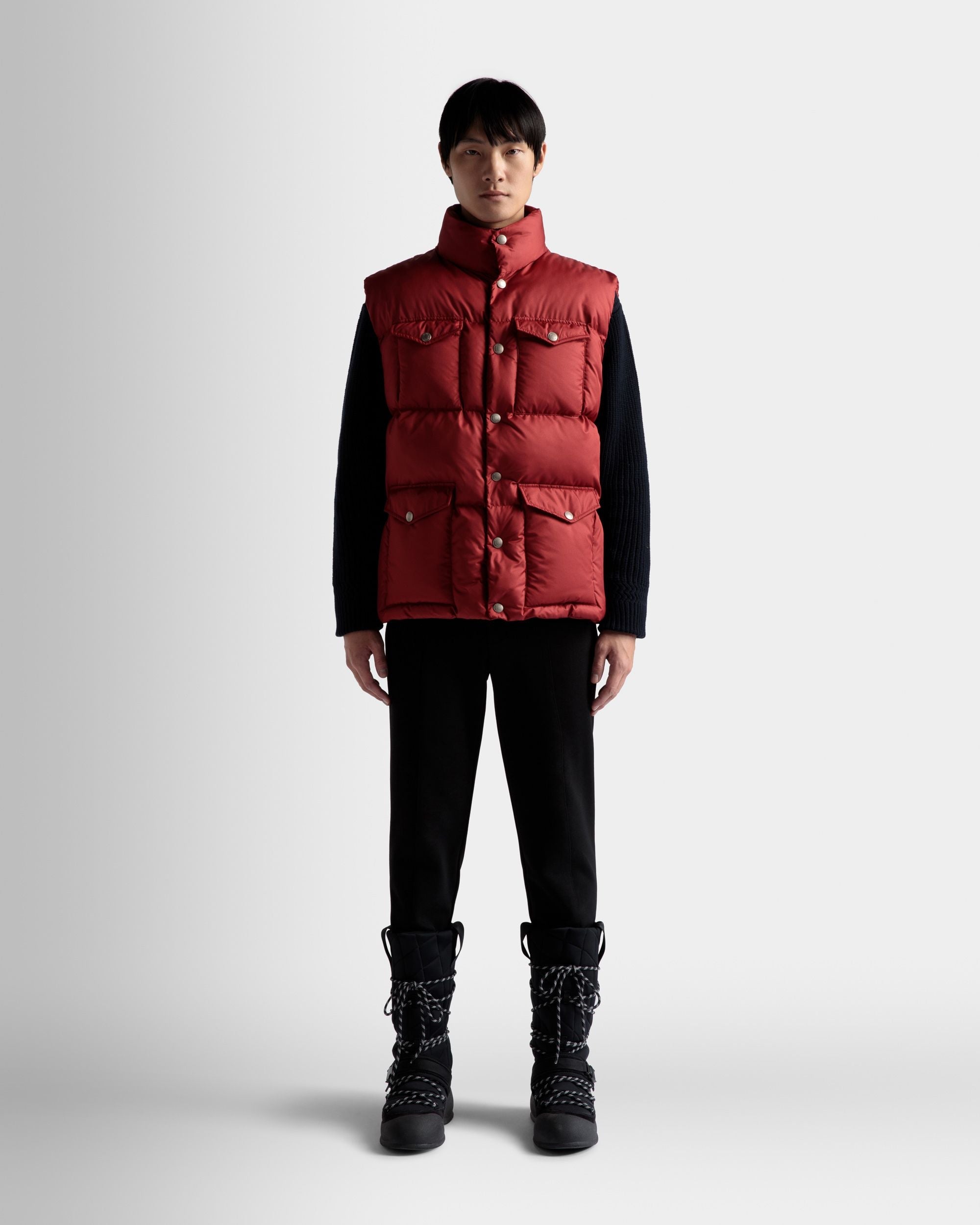 Bally Global - Puffer Vest In Red - Red