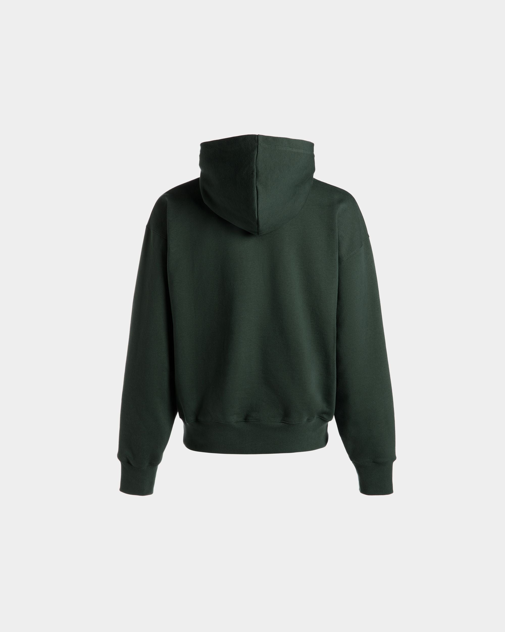 Bally Global - Hoodie With Bally Crest Logo In Bottle Green Cotton - Green