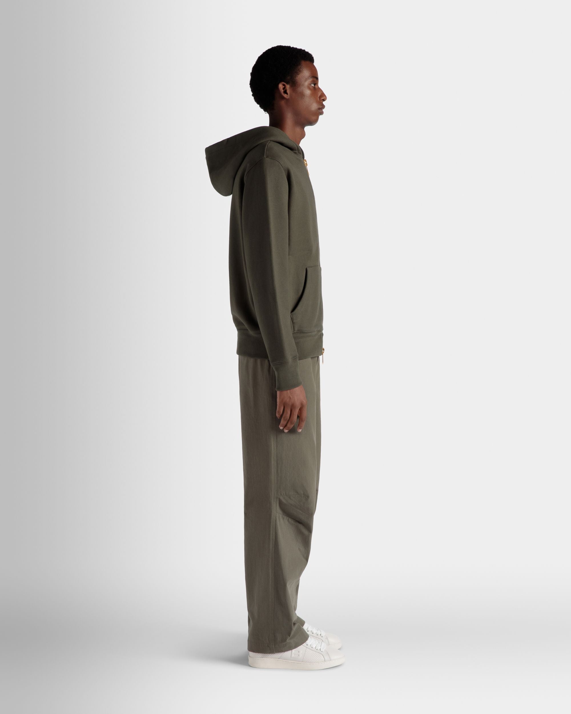Bally Global - Sudadera Con Capucha Adrien Brody Travel Collection De Mezcla De Cachemira Olive Green - Verde