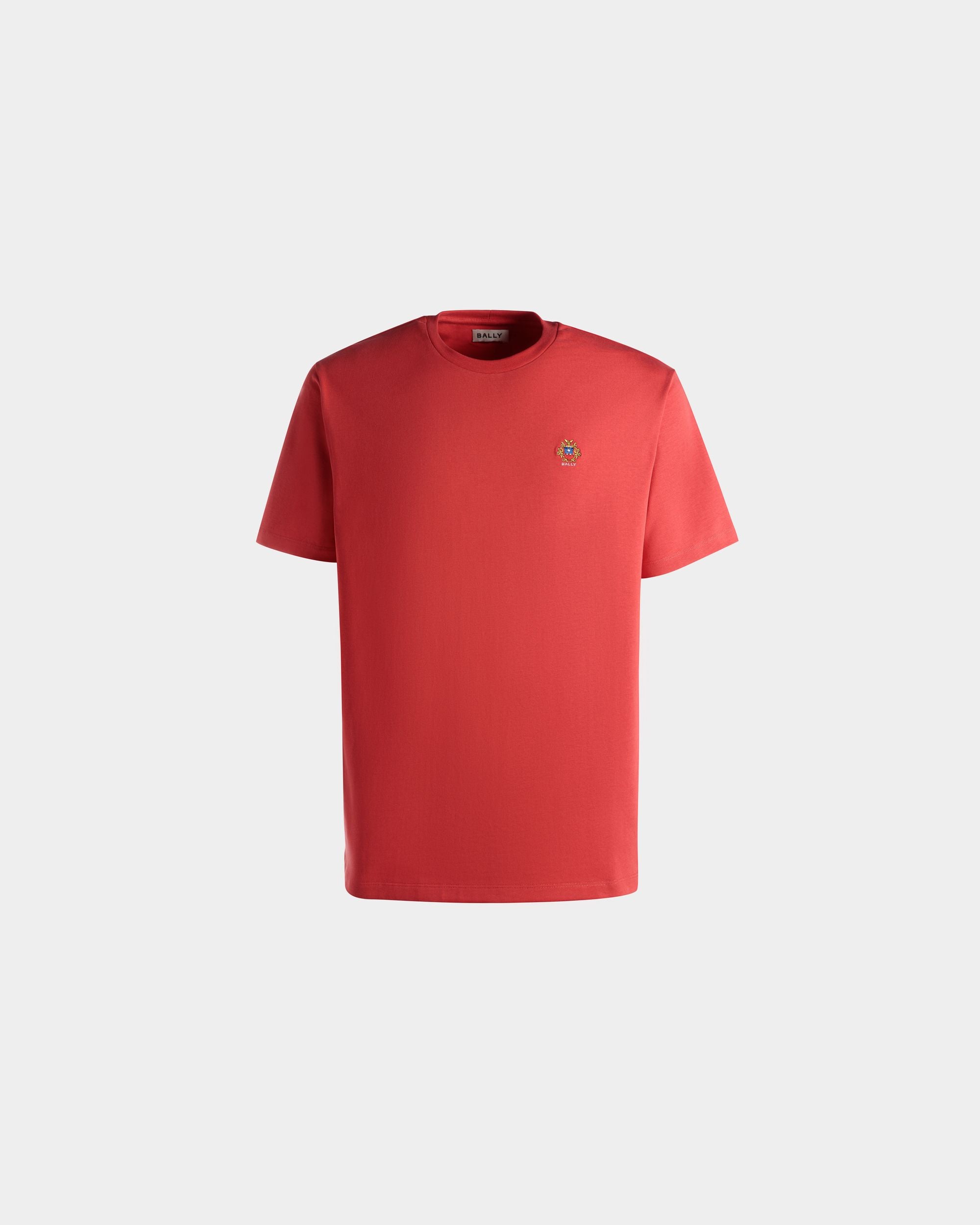 Bally Global - T-Shirt Avec Logo Bally Crest En Coton Rouge - Rouge