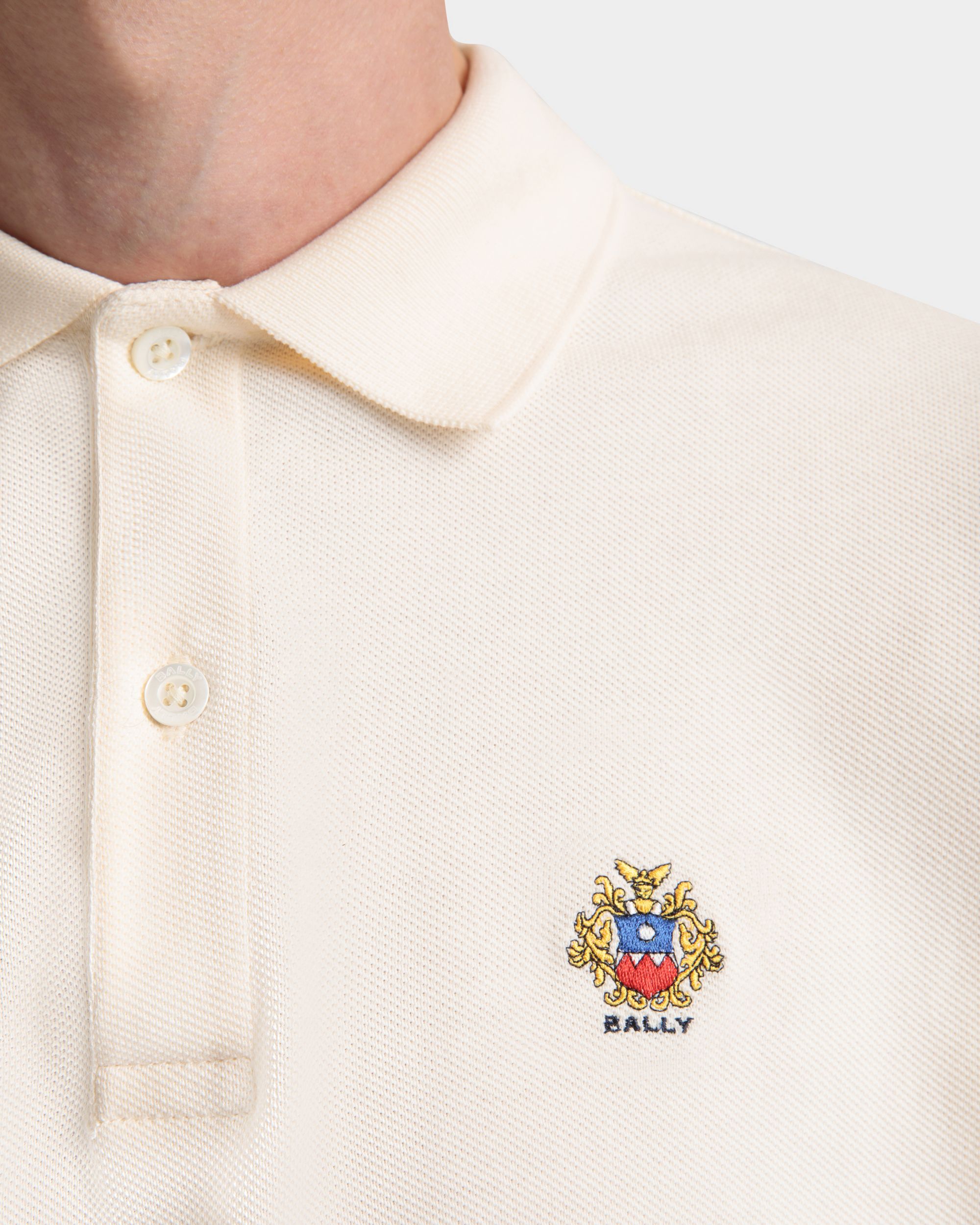 Bally Global - Polo With a Bally Crest Logo In White Cotton - White