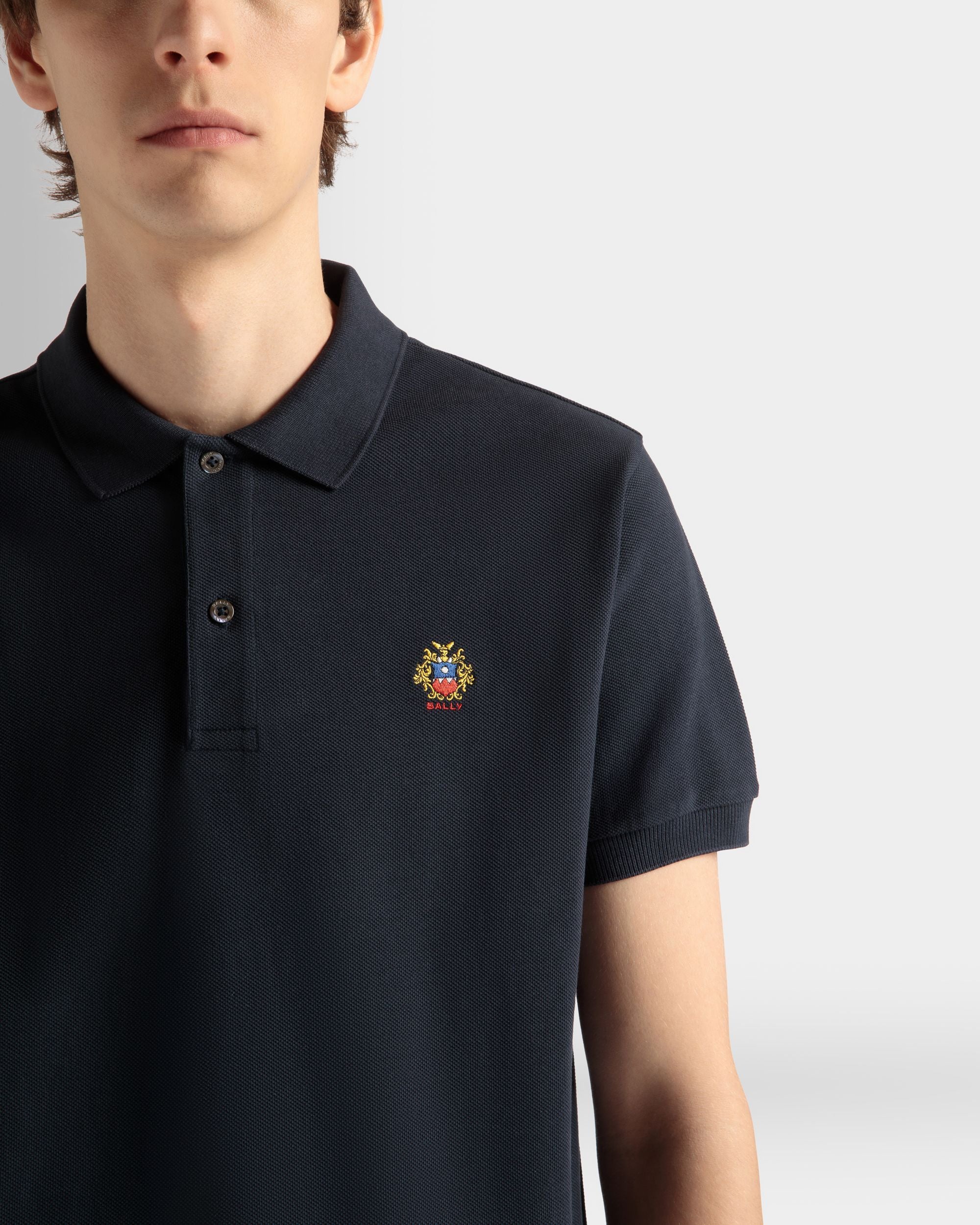 Bally Global - Polo Shirt in Navy Blue Cotton - Bleu