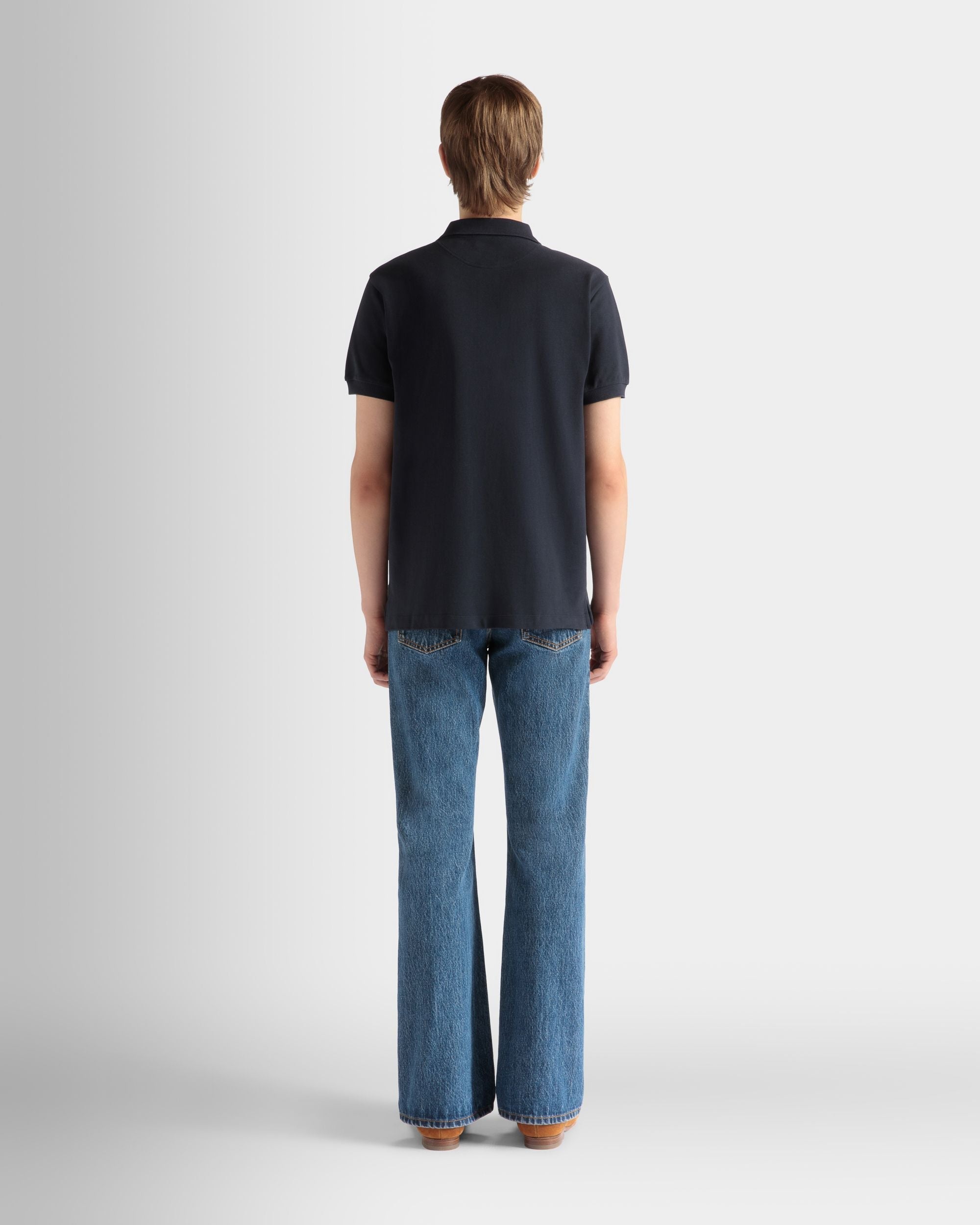 Bally Global - Polo Shirt in Navy Blue Cotton - Bleu