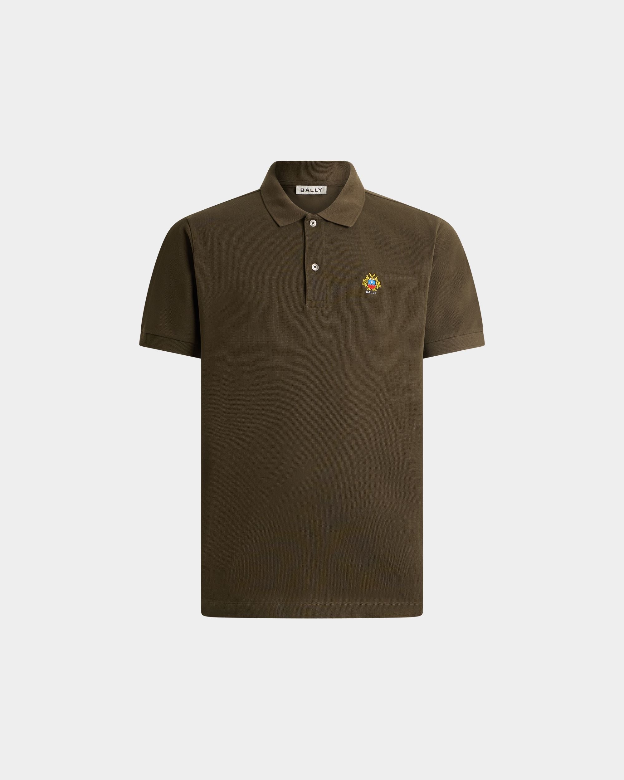 Bally Global - Polo Shirt in Military Green Cotton With a Bally Crest - Green