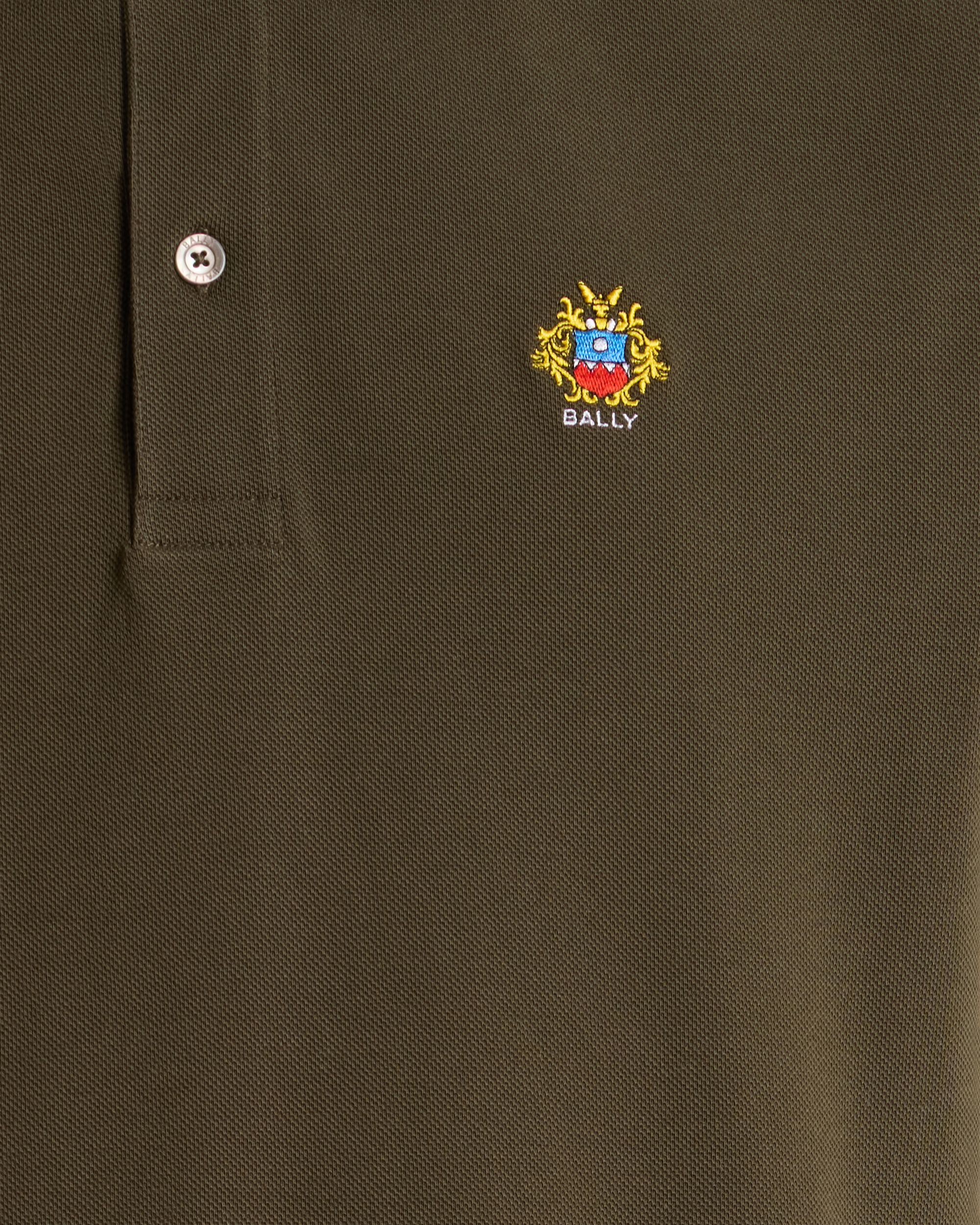 Bally Global - Polo Shirt in Military Green Cotton With a Bally Crest - Green