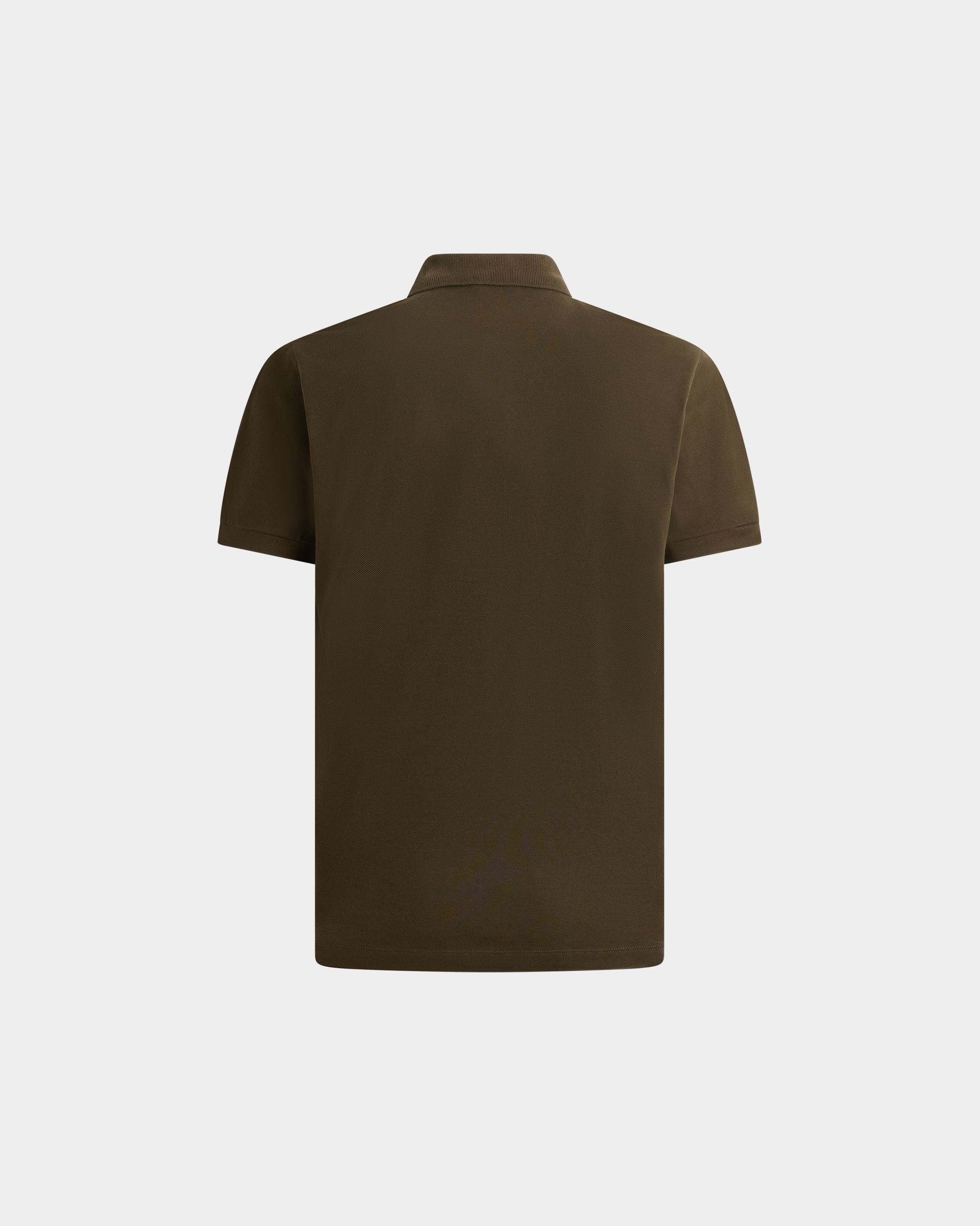 Bally Global - Polo Shirt in Military Green Cotton With a Bally Crest - Green