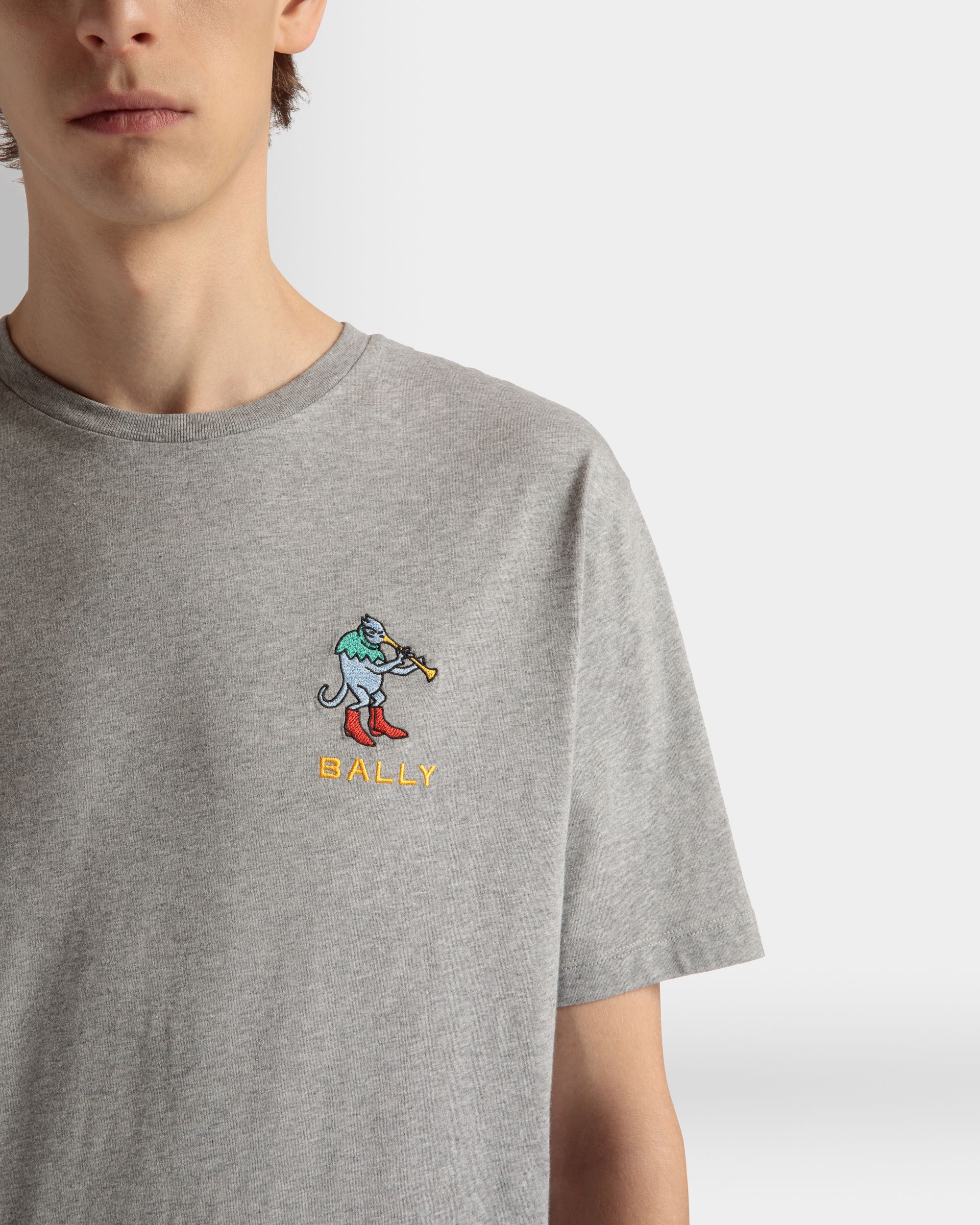Bally Global - T-Shirt En Coton Gris Chiné - Gris