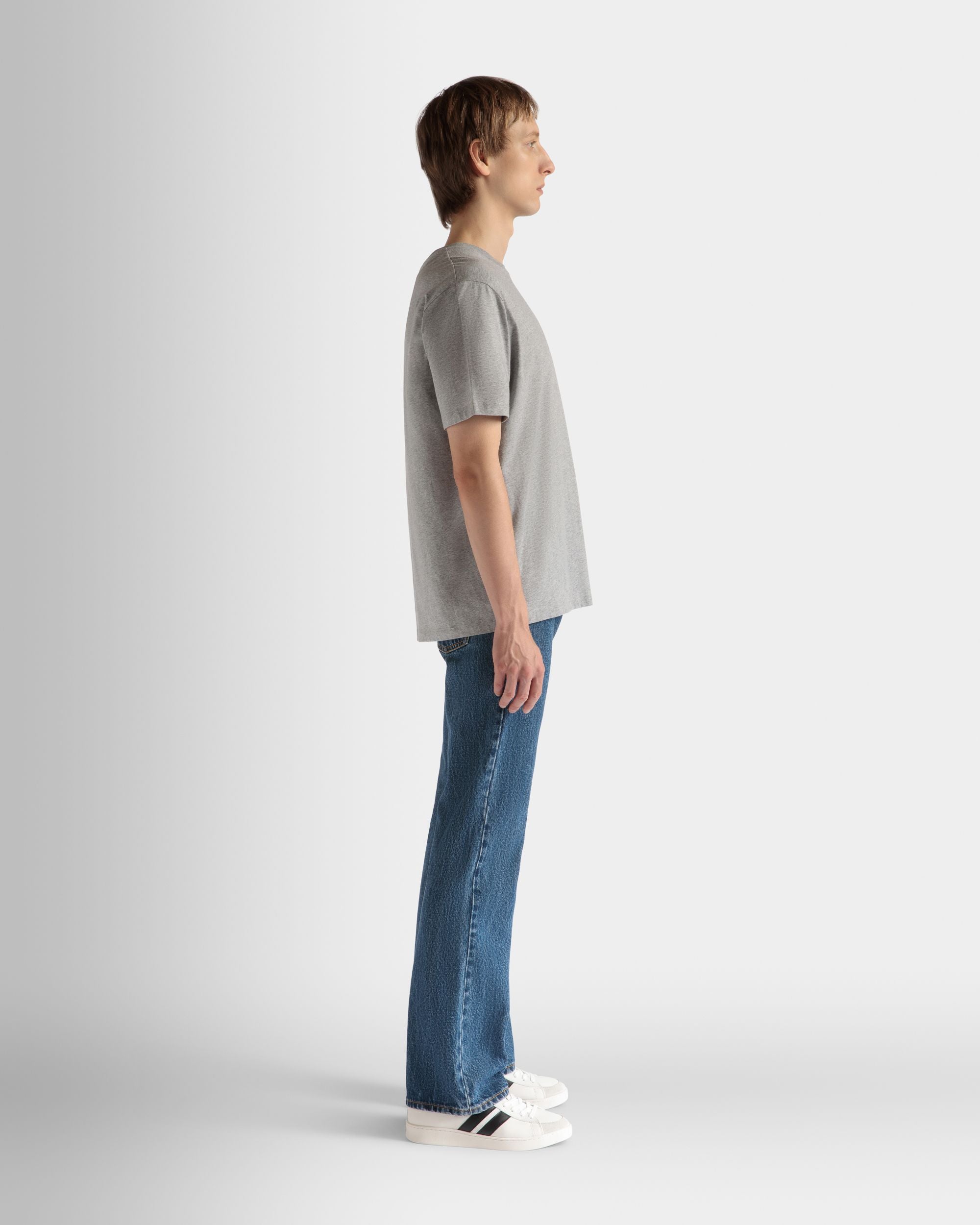 Bally Global - T-Shirt En Coton Gris Chiné - Gris