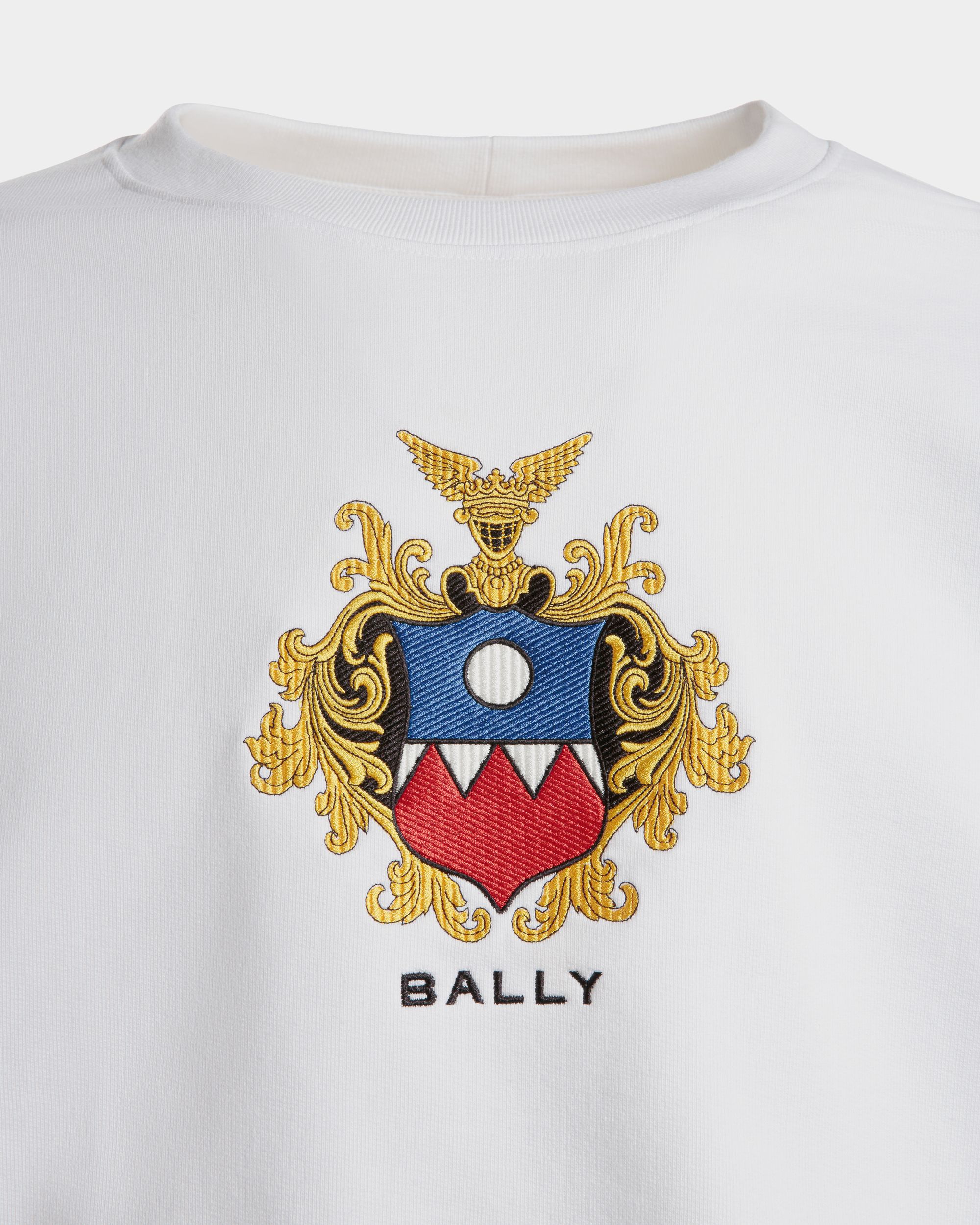 Bally Global - Sweat-Shirt En Coton Blanc Avec Écusson - Blanc