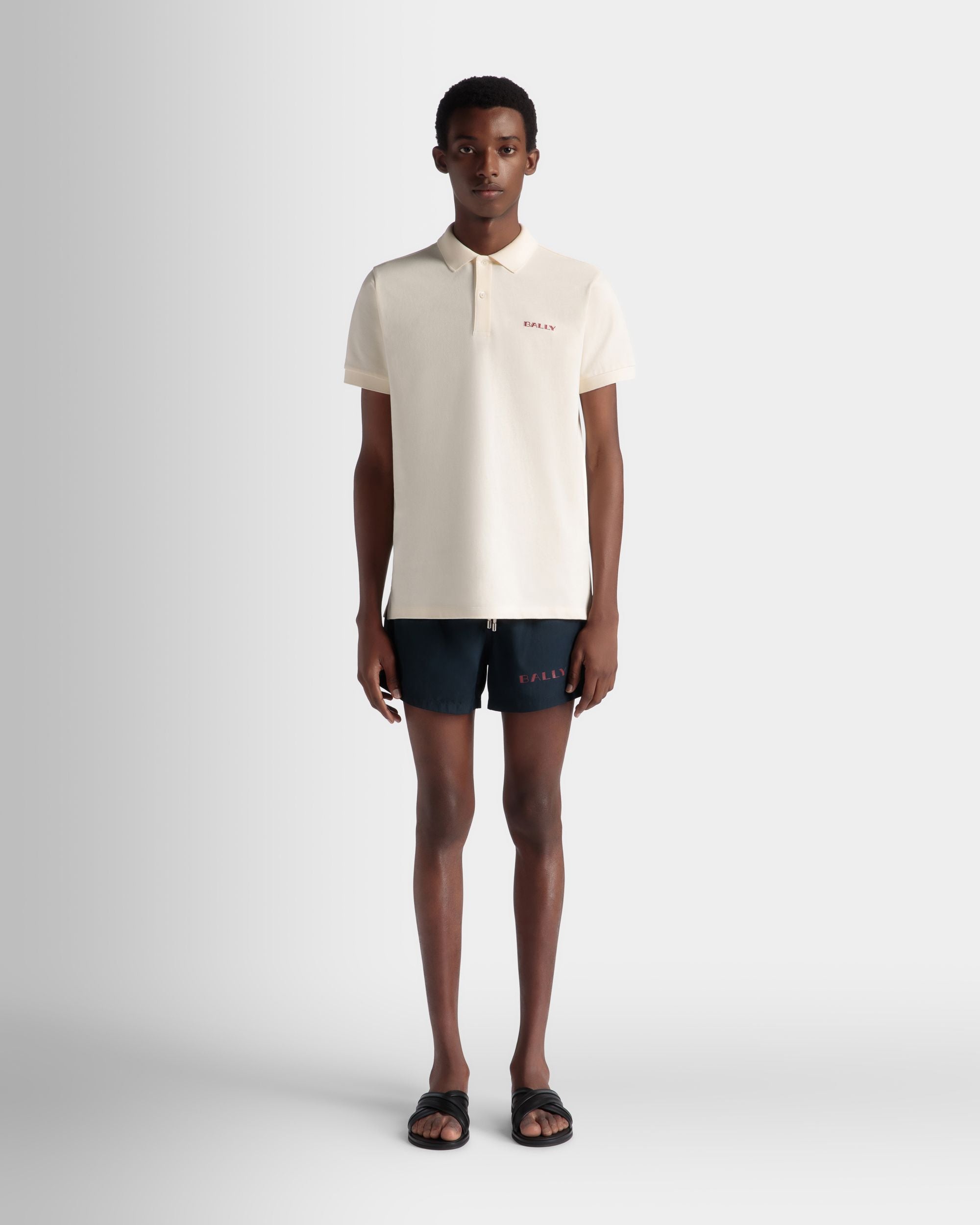Bally Global - Summer Capsule Swimwear In Navy Blue Technical Popeline - Blue