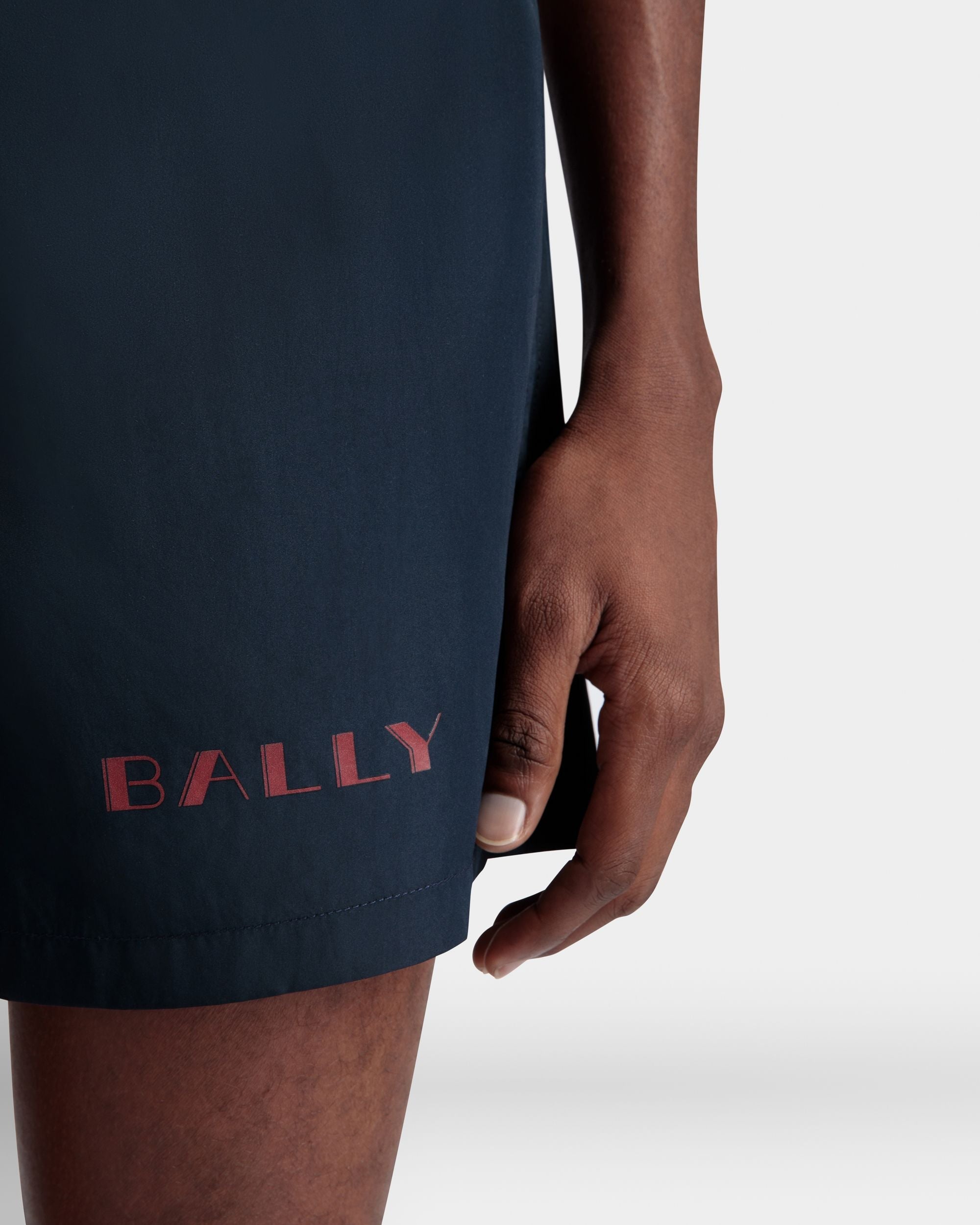 Bally Global - Summer Capsule Swimwear In Navy Blue Technical Popeline - Blue