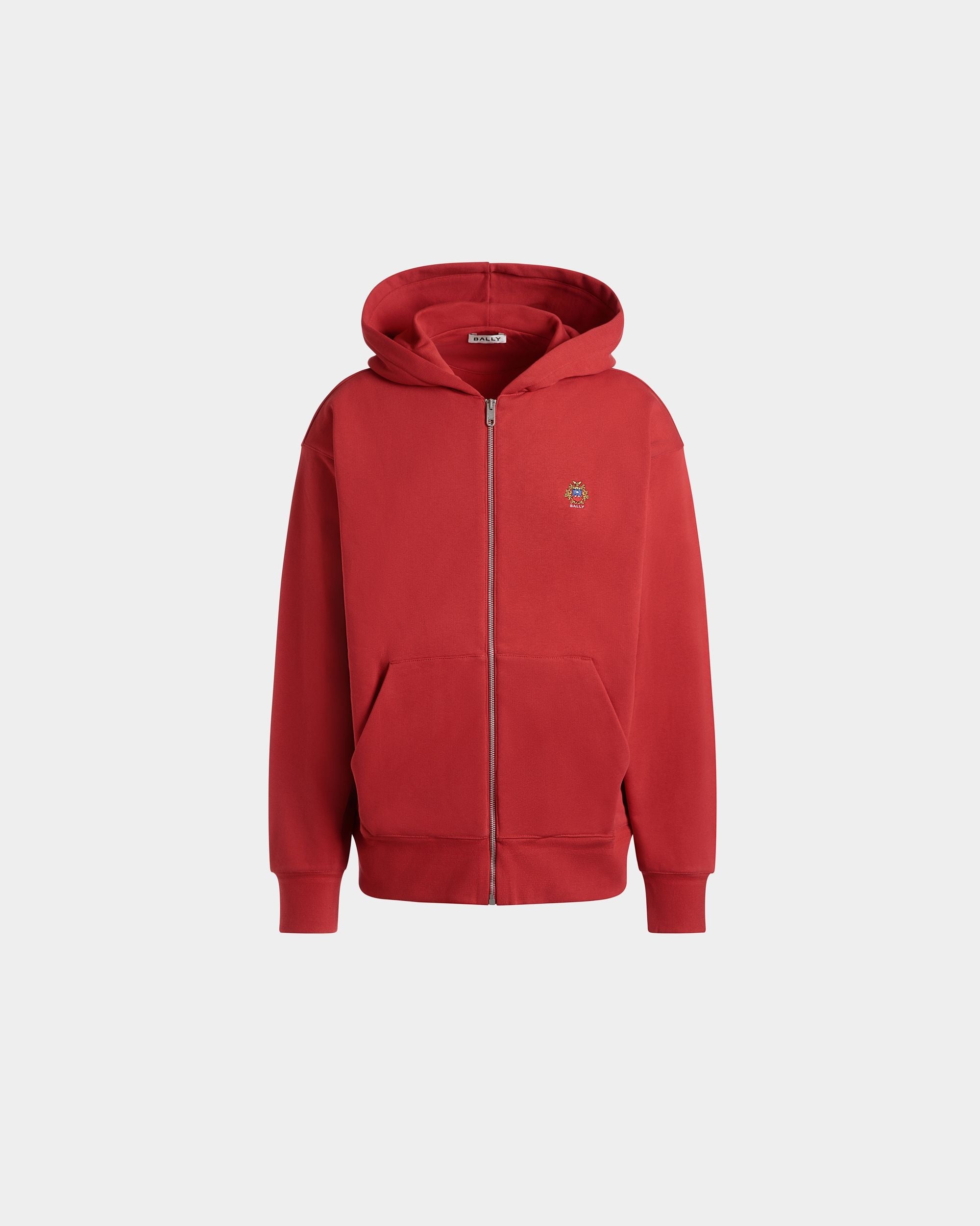 Bally Global - Sweat-Shirt À Capuche Avec Logo Bally Crest En Coton Rouge - Rouge