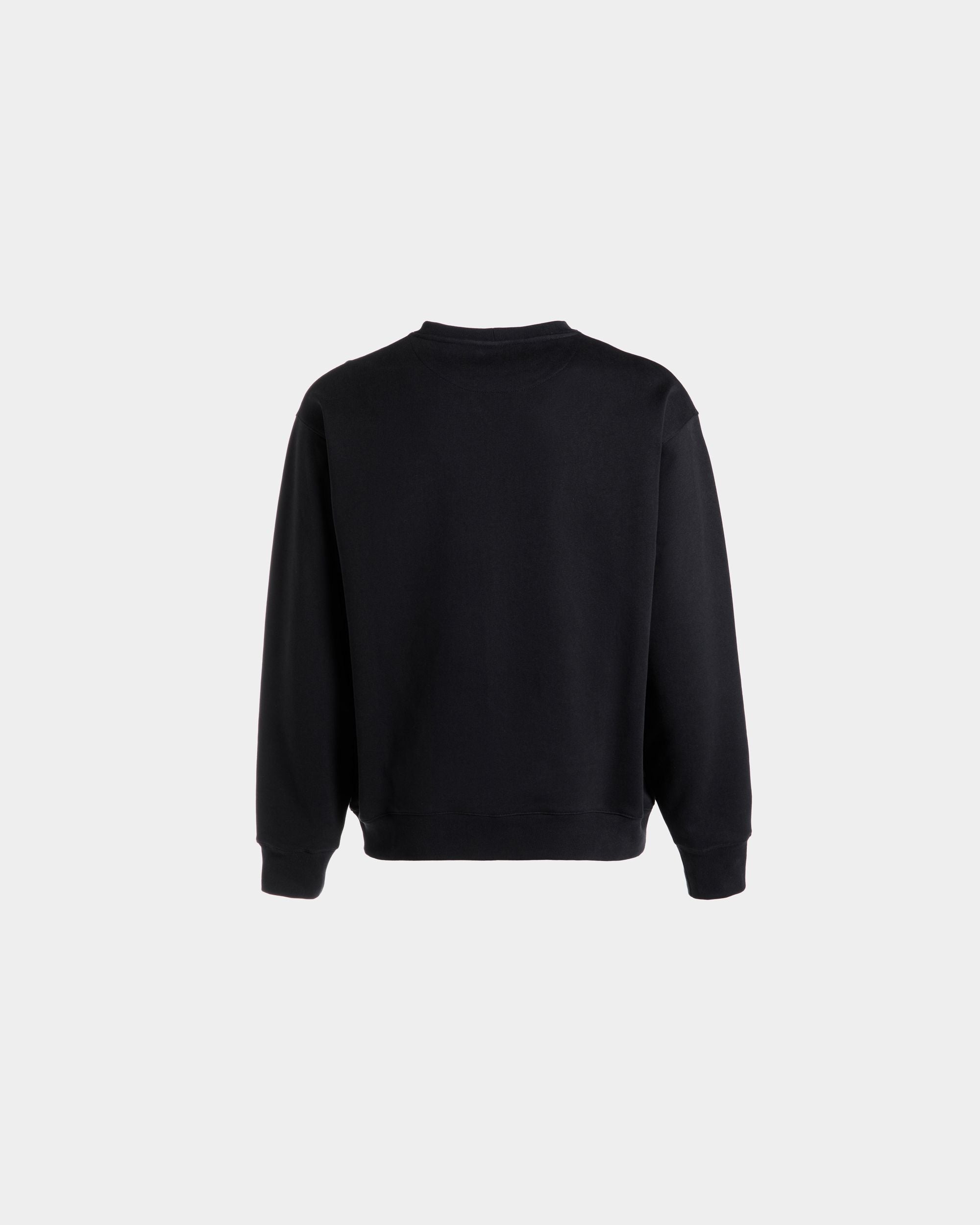 Bally Global - Crewneck Sweatshirt With a Bally Crest Logo In Navy Blue Cotton - Blue