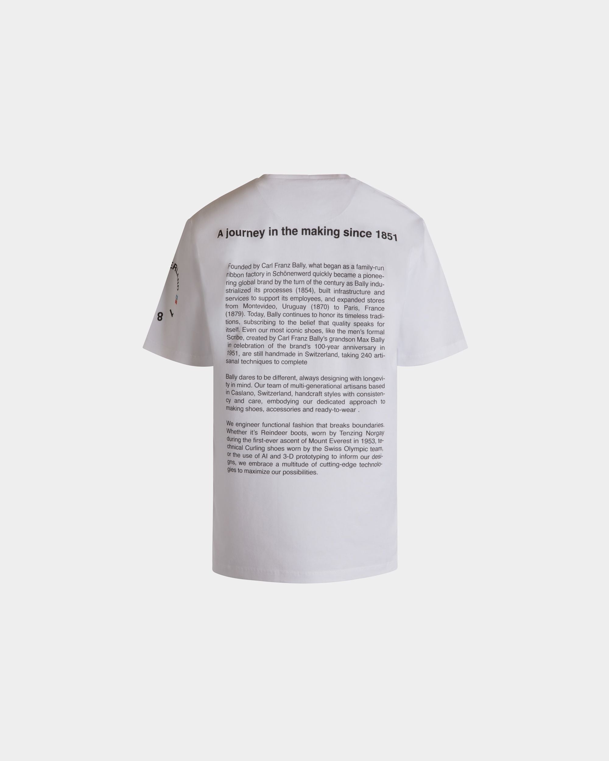 Bally Global - Camiseta De Algodón Blanco Con Escudo Bally Crest - Blanco