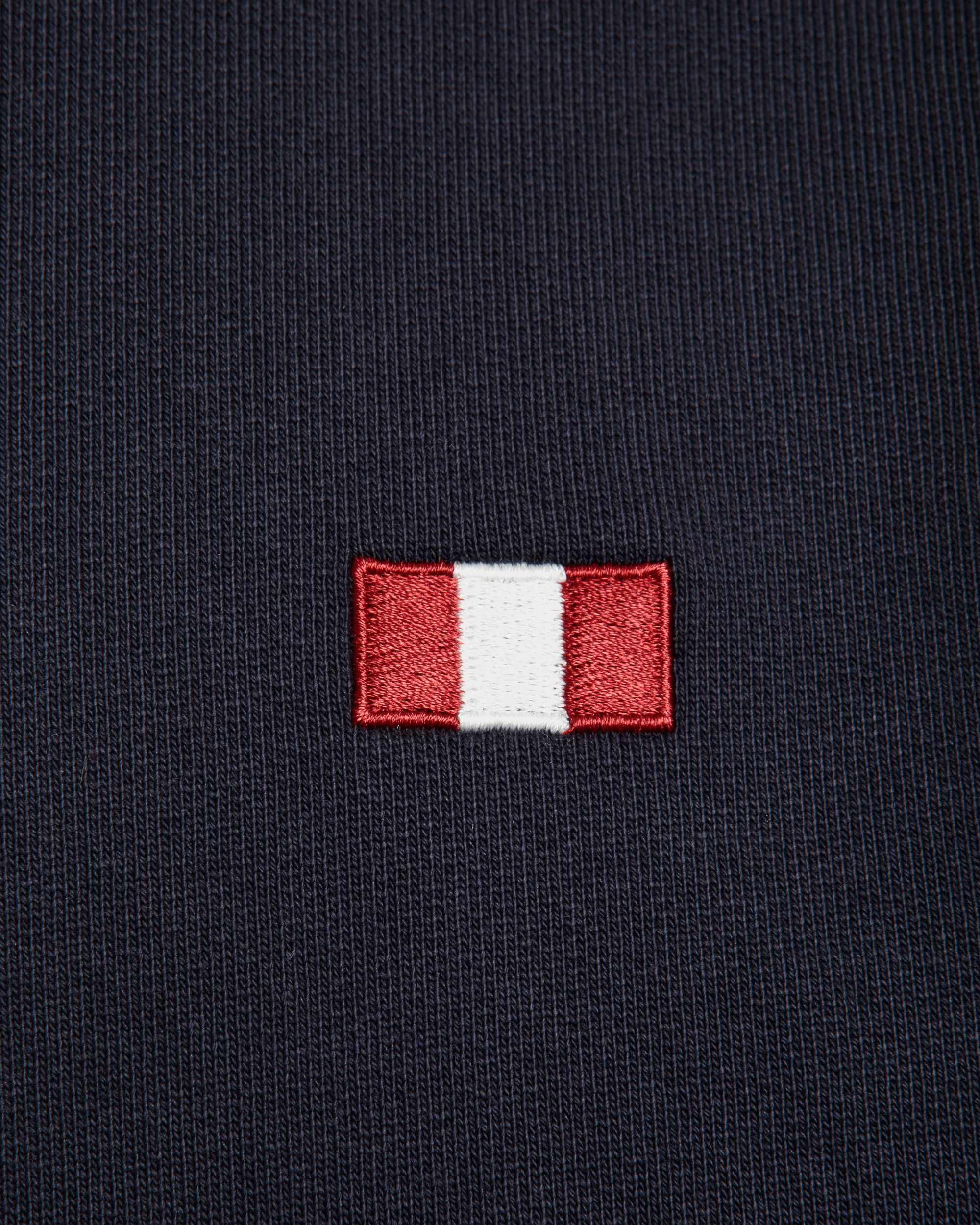 Bally Global - Crewneck Sweatshirt With a Bally Flag in Navy Blue Cotton - Blue