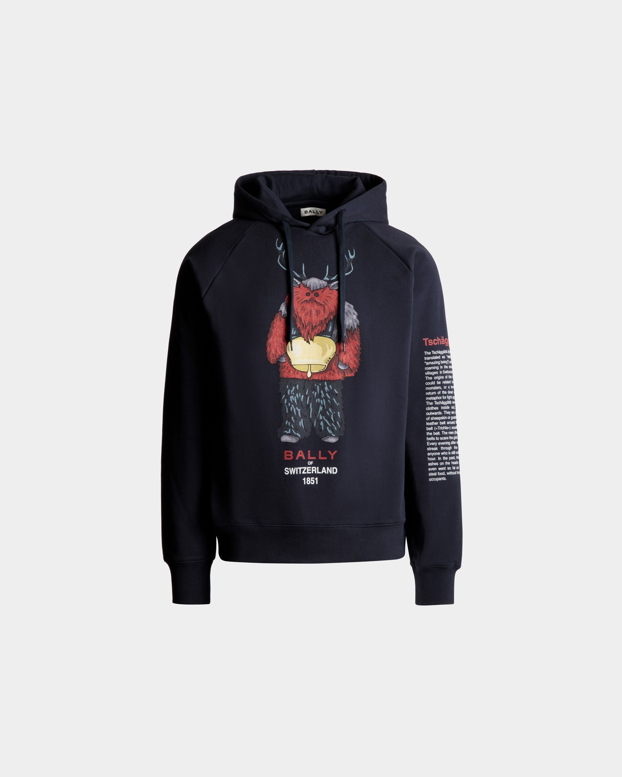 Bally Global - Sudadera Con Capucha De Algodón Navy Blue Con Forest Mask - Azul