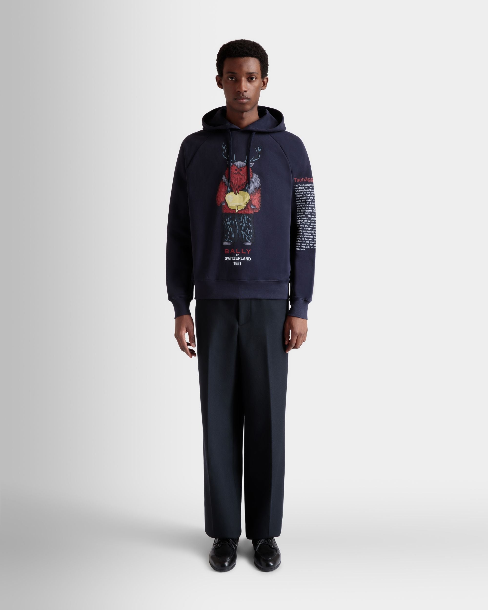Bally Global - Sudadera Con Capucha De Algodón Navy Blue Con Forest Mask - Azul