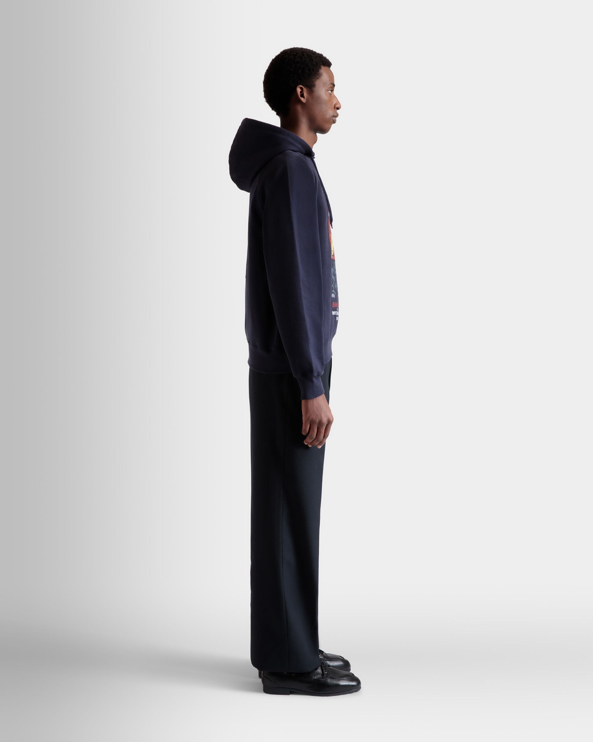 Bally Global - Sudadera Con Capucha De Algodón Navy Blue Con Forest Mask - Azul
