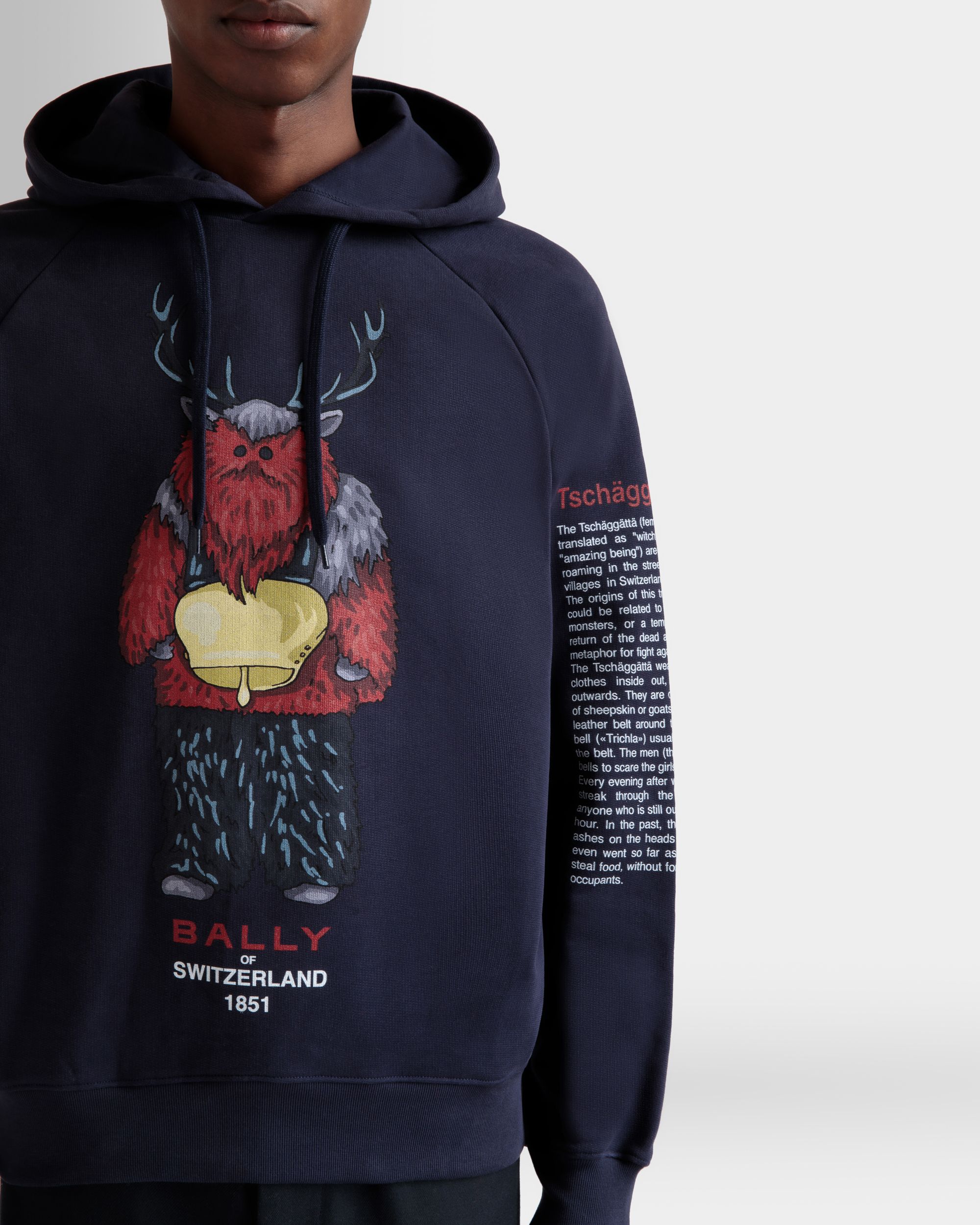 Bally Global - Sudadera Con Capucha De Algodón Navy Blue Con Forest Mask - Azul