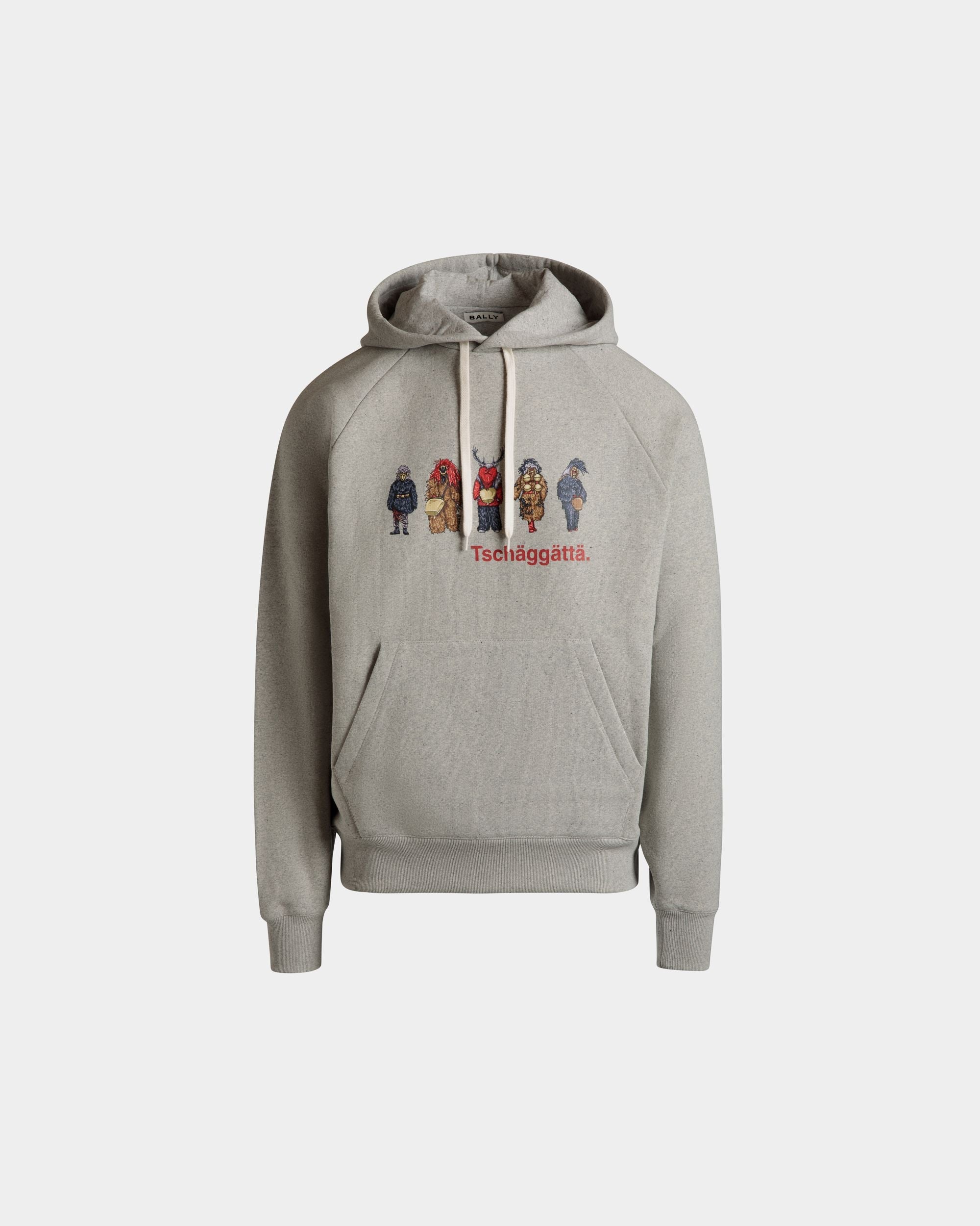 Bally Global - Hoodie With Forest Mask In Grey Melange Cotton - Grey