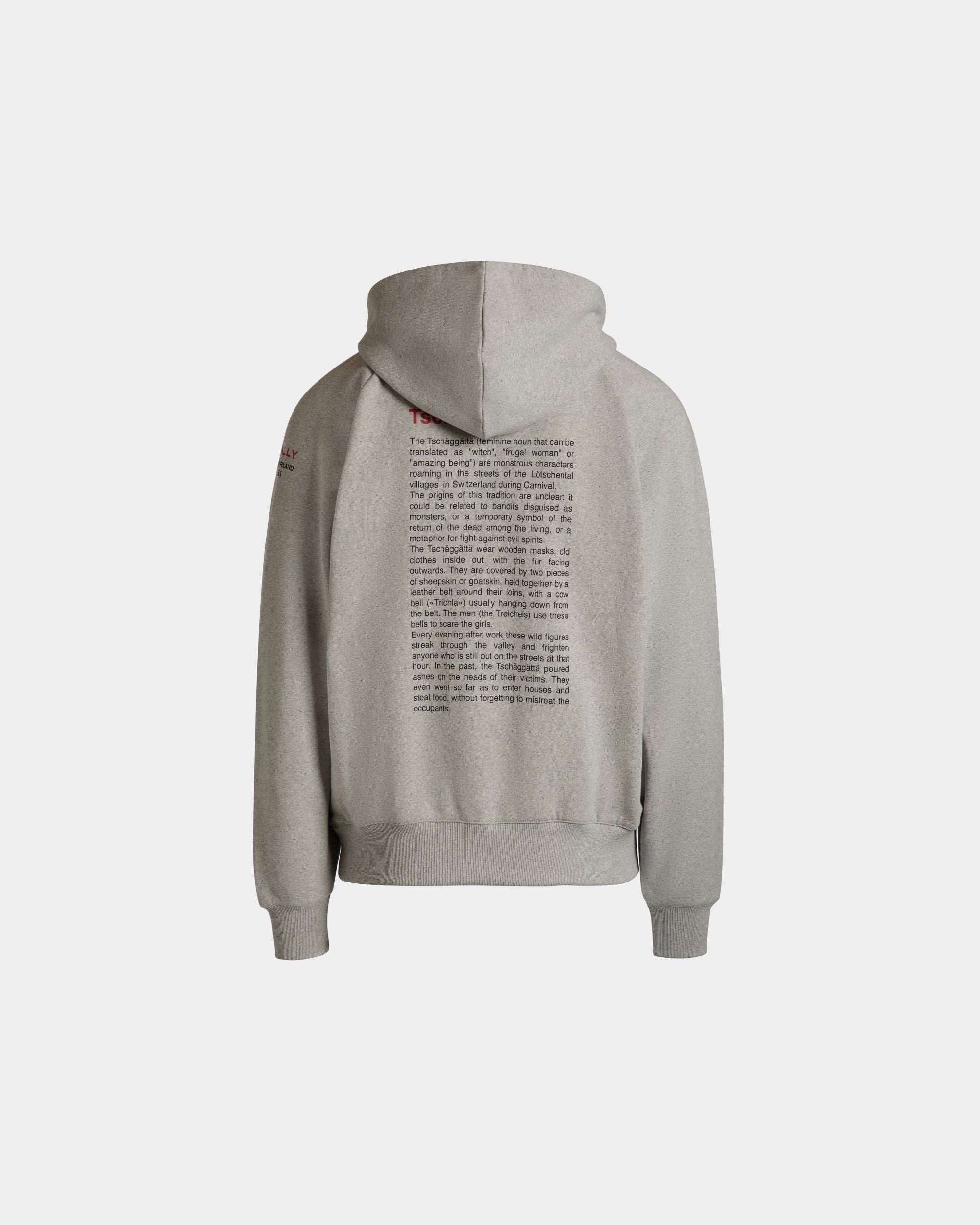 Bally Global - Hoodie With Forest Mask In Grey Melange Cotton - Grey