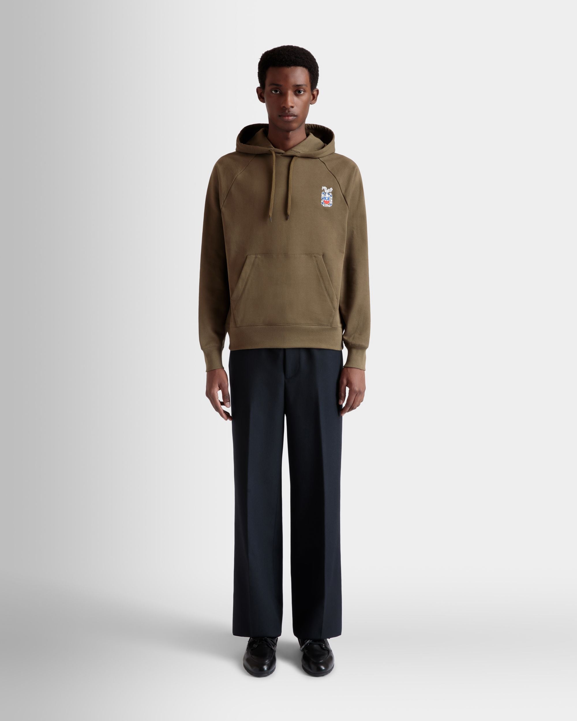 Bally Global - Hoodie With Bally Crest In Brown Cotton - Brown