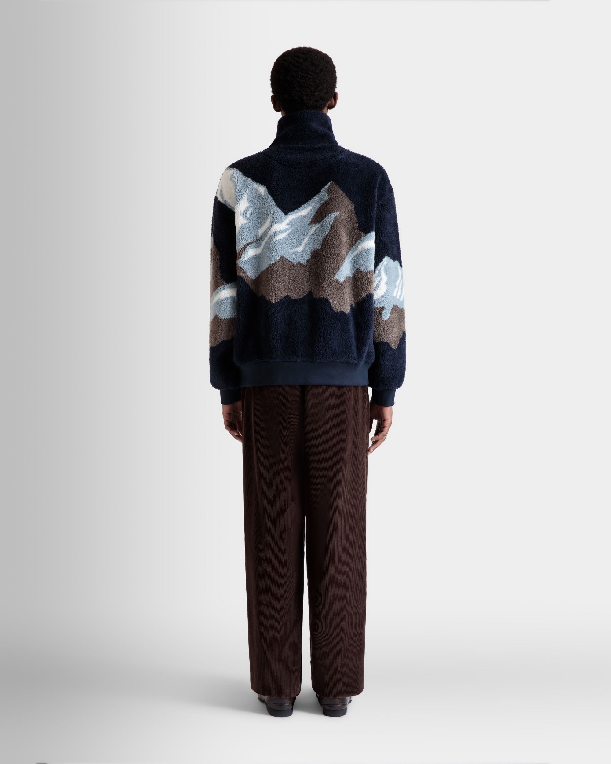 Bally Global - Sweat-Shirt Col Camionneur De La Collection Capsule D’hiver En Molleton Navy Blue - Bleu