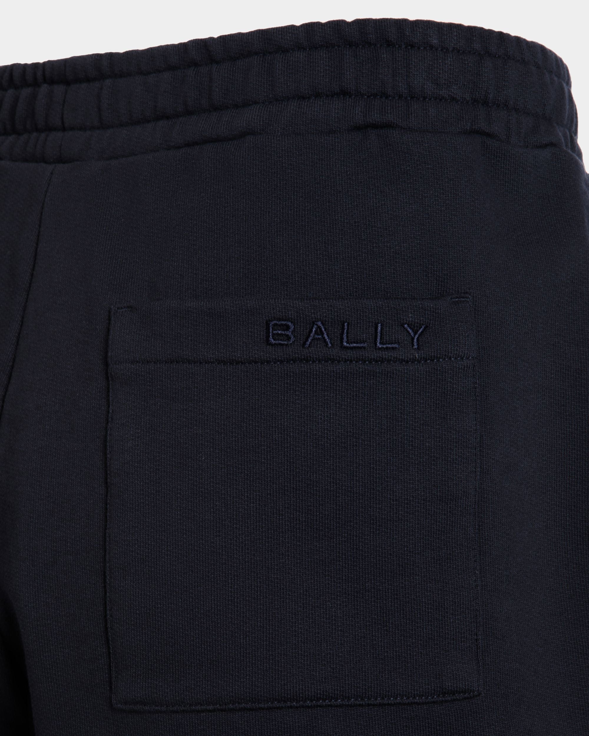 Bally Global - Shorts With a Bally Flag in Navy Blue Cotton - Blue