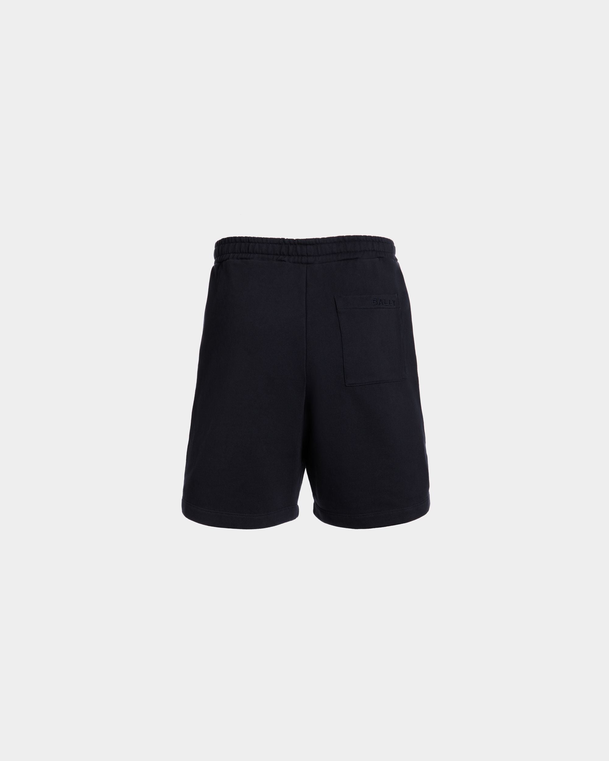 Bally Global - Shorts With a Bally Flag in Navy Blue Cotton - Blue